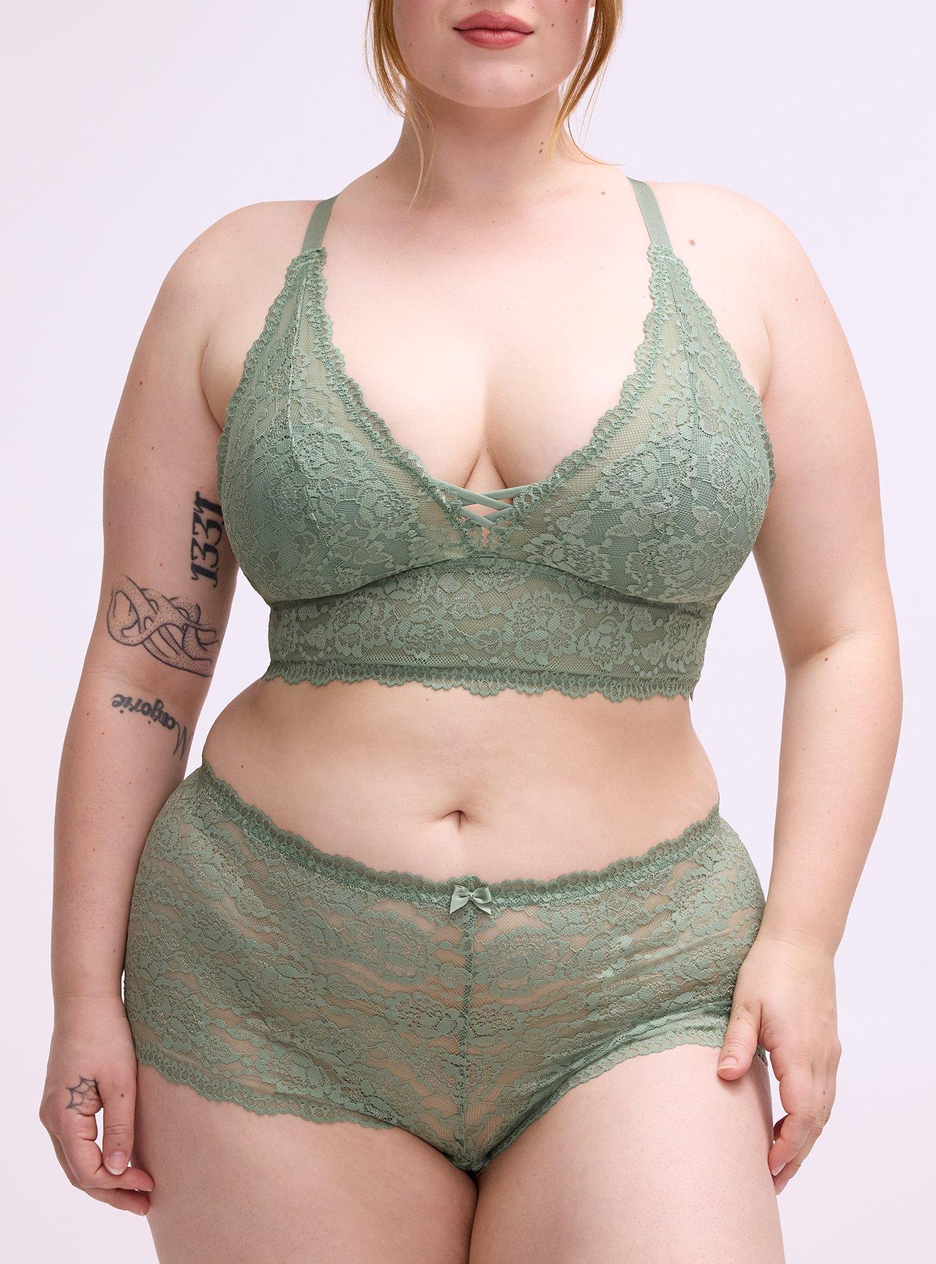 Simply Lace Mid-Rise Cheeky Panty, HEDGE GREEN, alternate