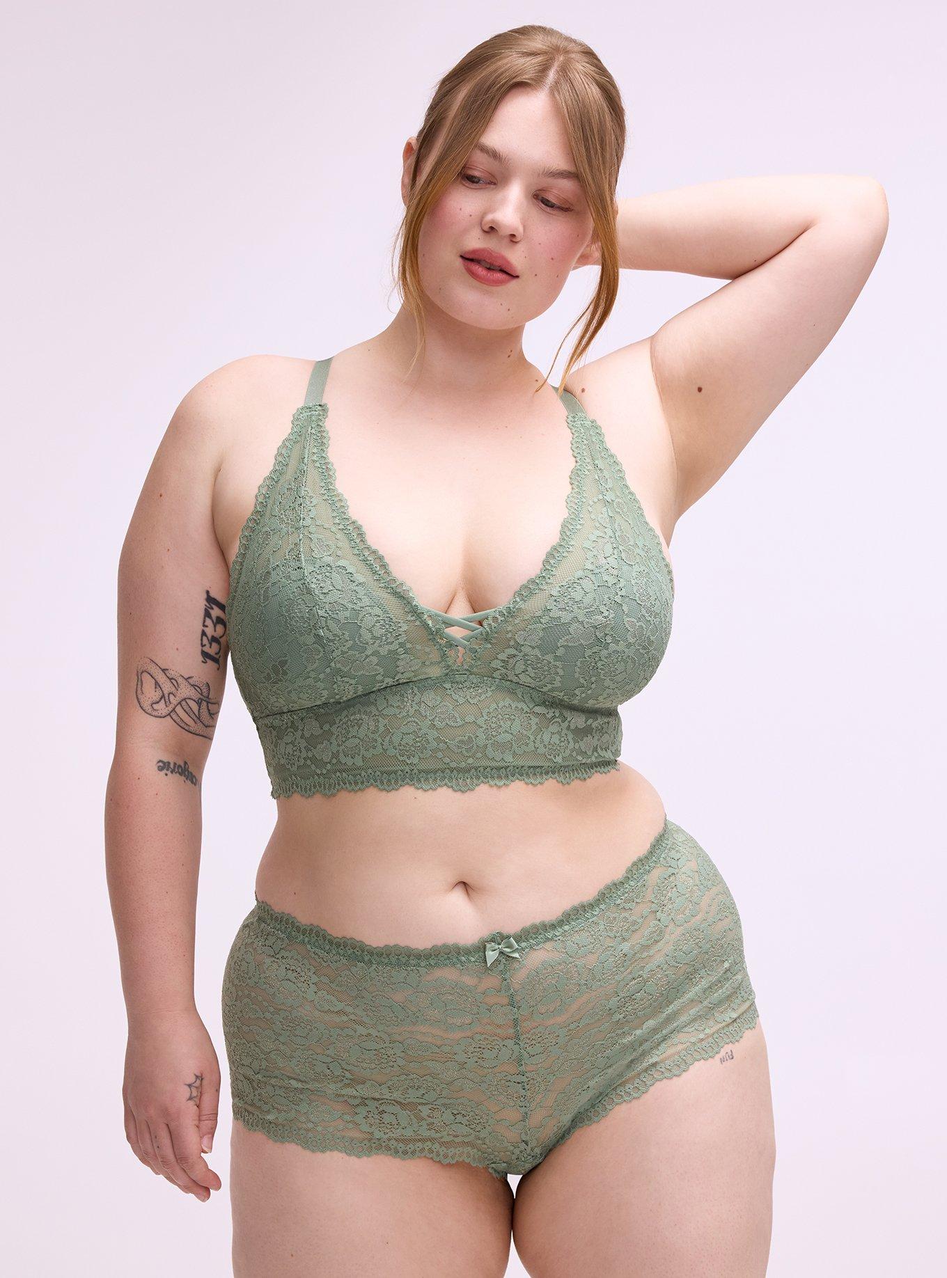 Simply Lace Mid-Rise Cheeky Panty, HEDGE GREEN, hi-res