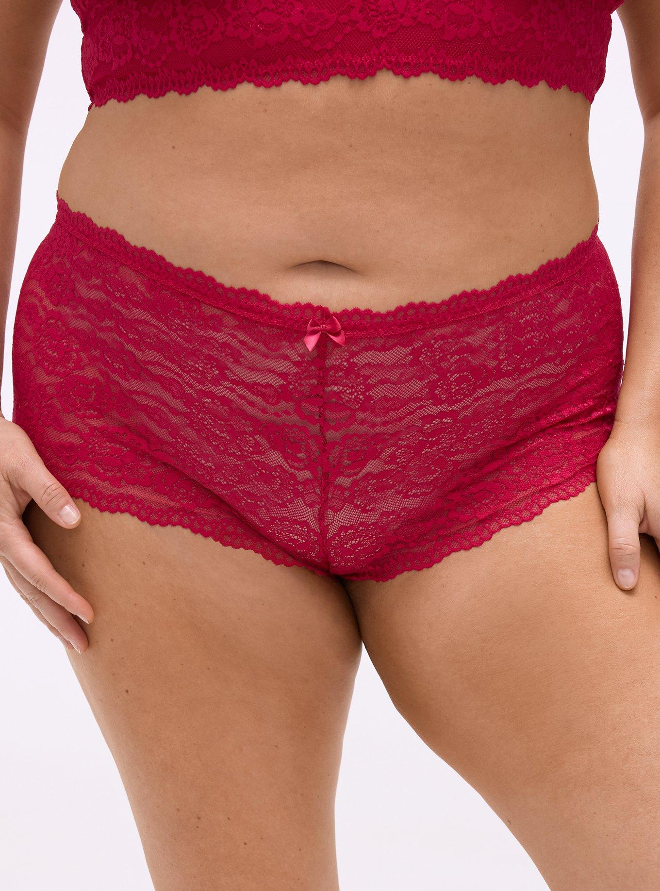 Simply Lace Mid-Rise Cheeky Panty, CERISE, alternate