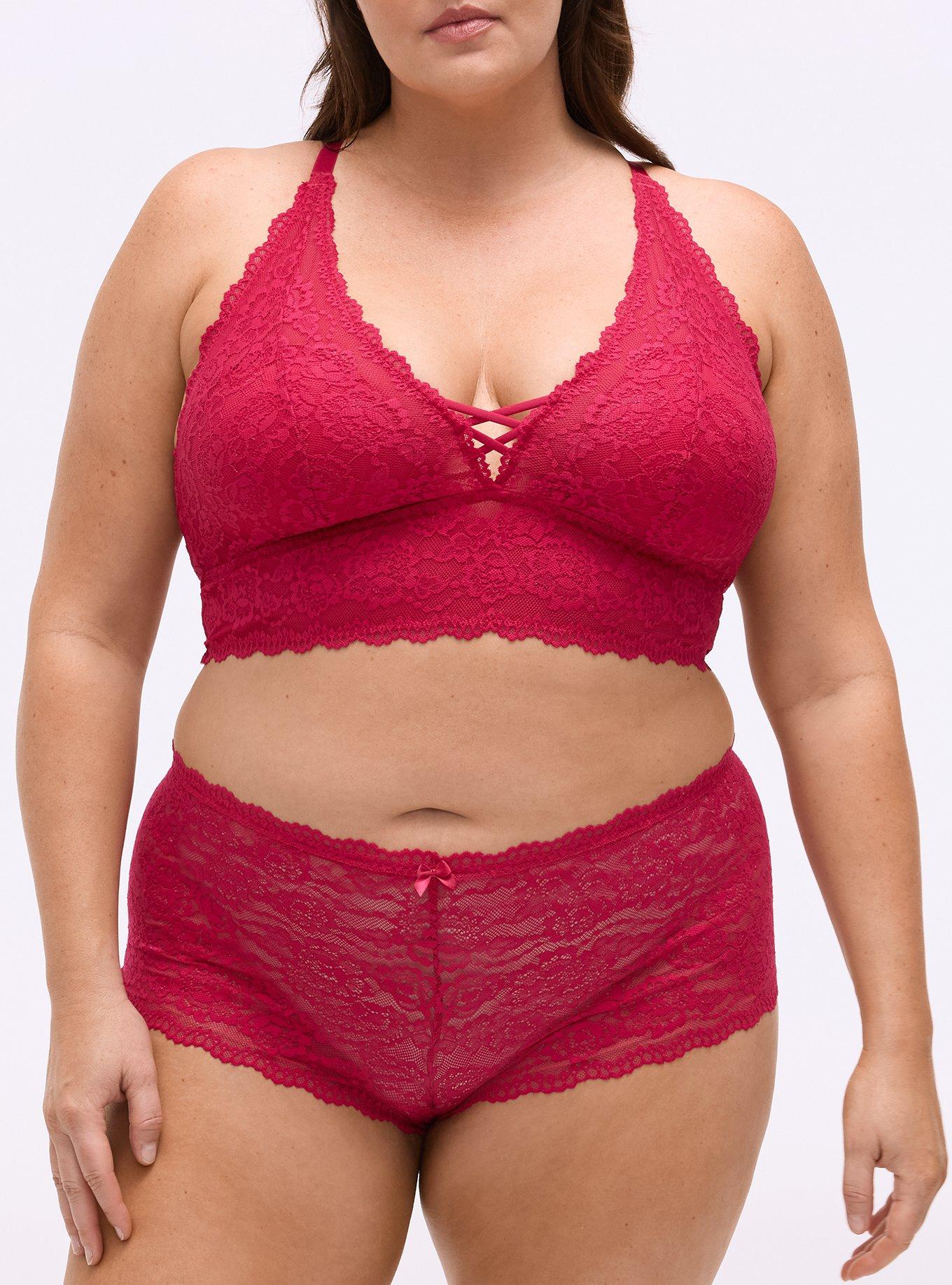 Simply Lace Mid-Rise Cheeky Panty, CERISE, alternate