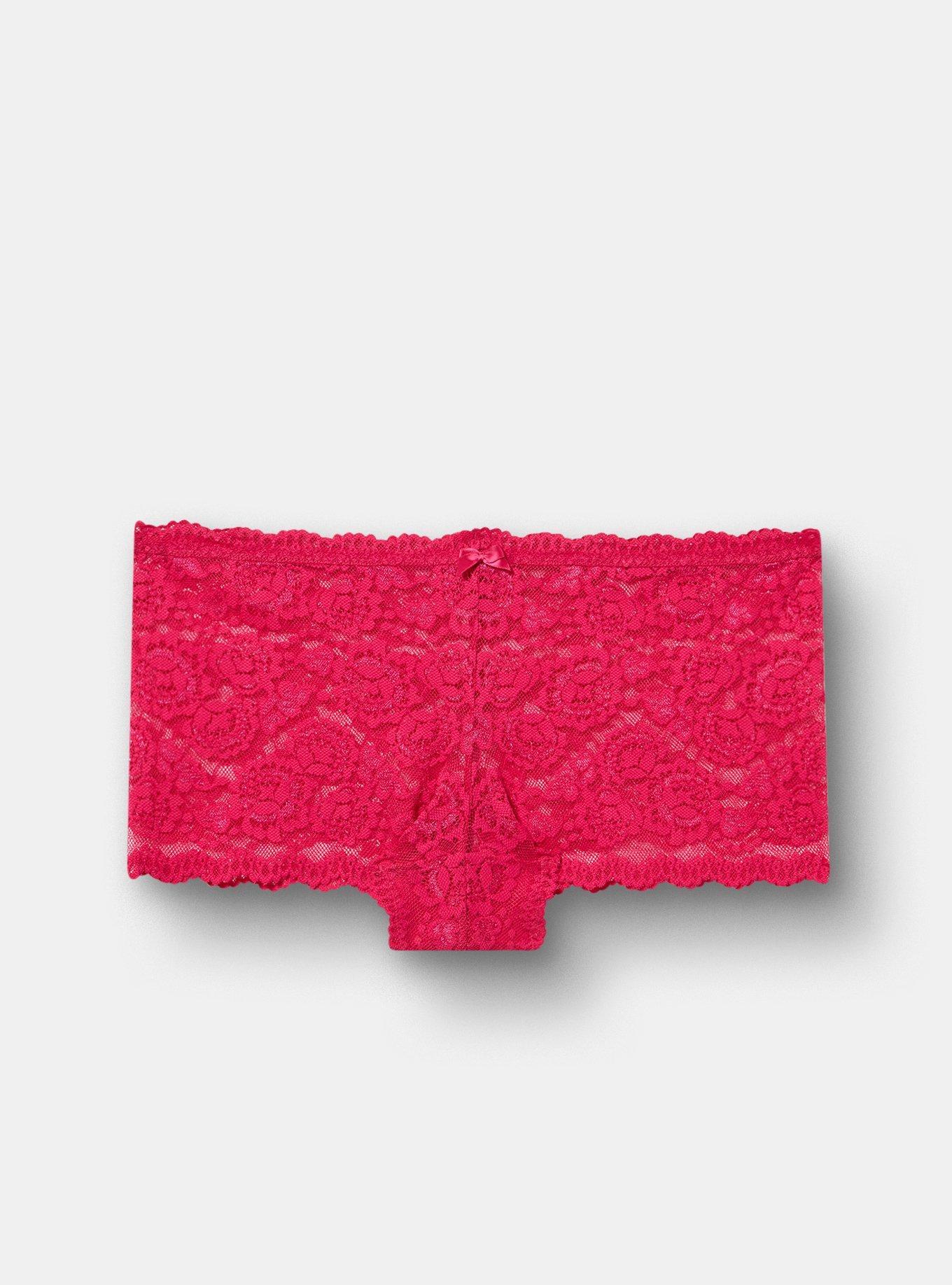 Simply Lace Mid-Rise Cheeky Panty, CERISE, hi-res