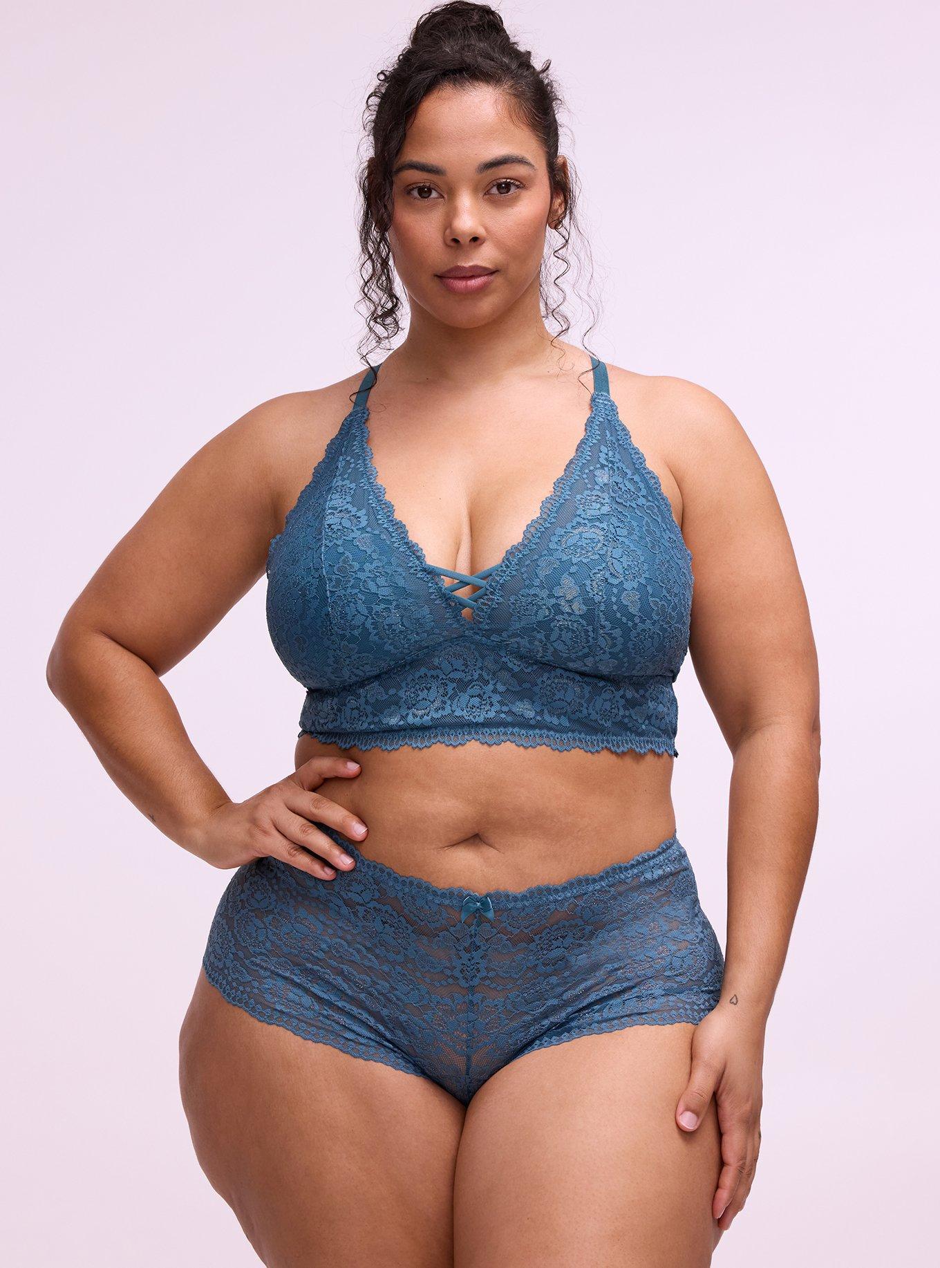Simply Lace Mid-Rise Cheeky Panty, MALLARD BLUE, hi-res