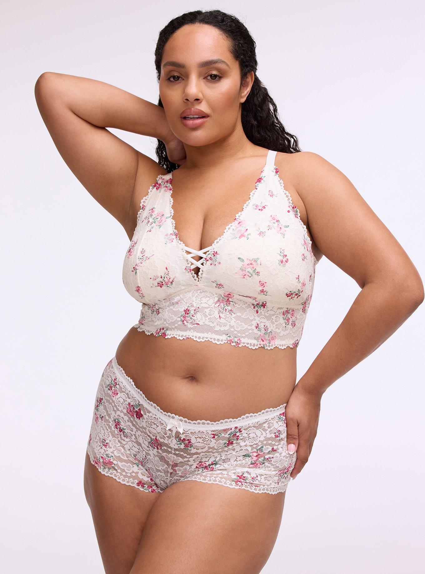 Simply Lace Mid-Rise Cheeky Panty, SELLY FLORAL PINK, hi-res