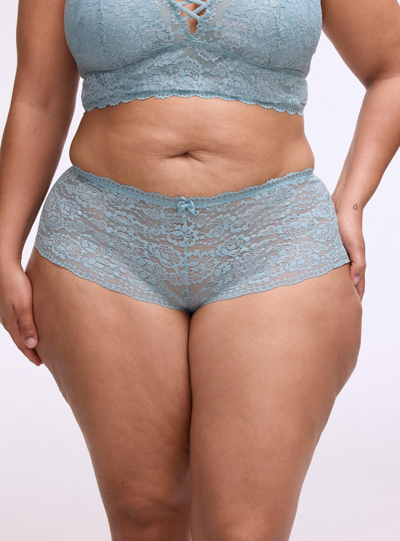 Simply Lace Mid-Rise Cheeky Panty, STONE BLUE, alternate