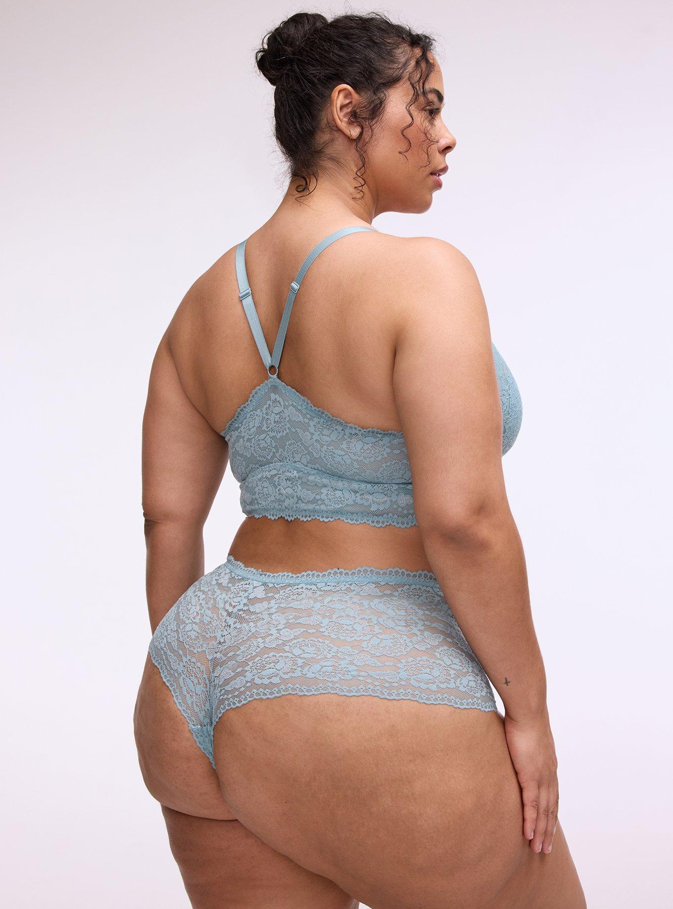 Simply Lace Mid-Rise Cheeky Panty, STONE BLUE, alternate