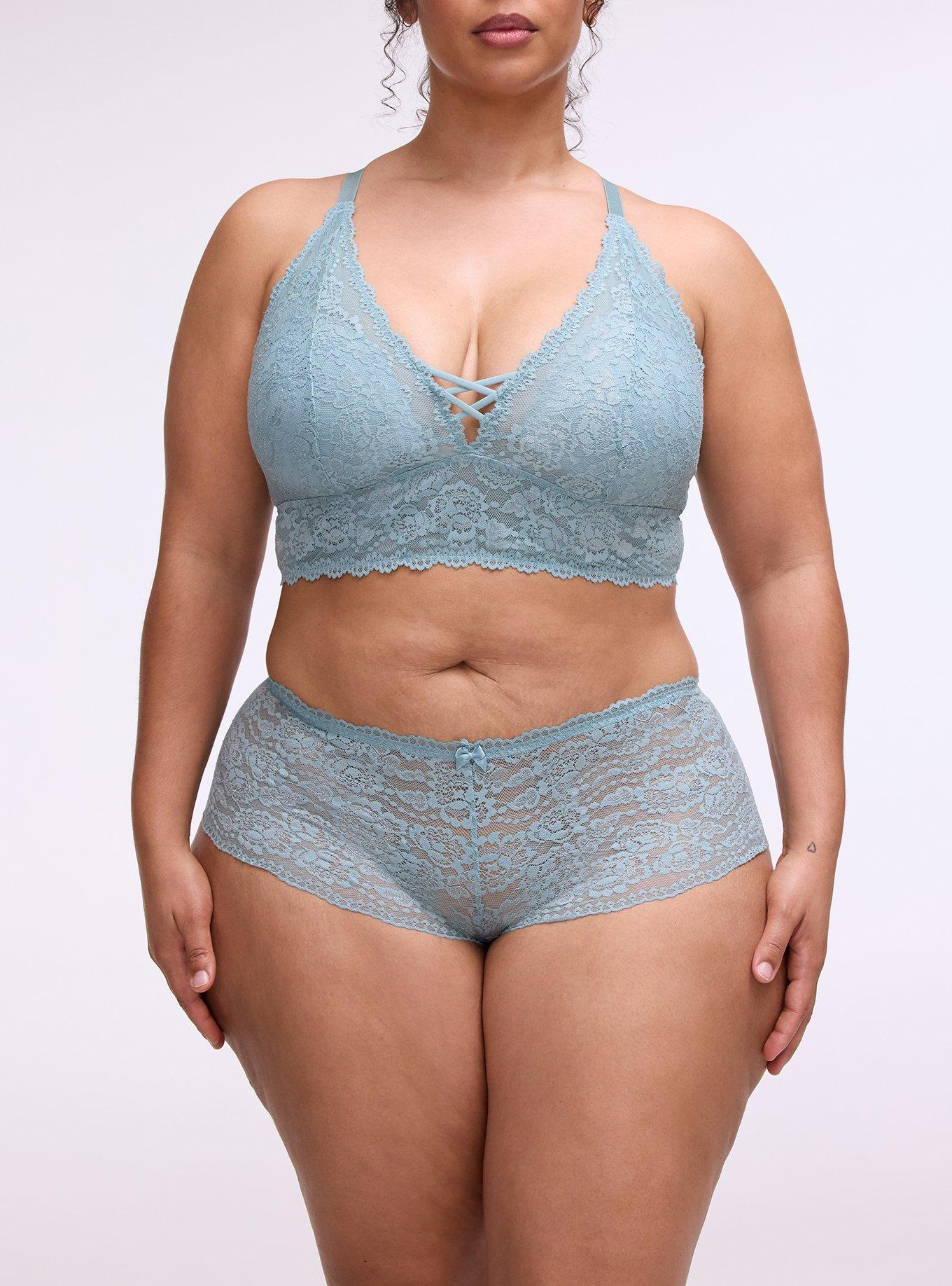 Simply Lace Mid-Rise Cheeky Panty, STONE BLUE, alternate