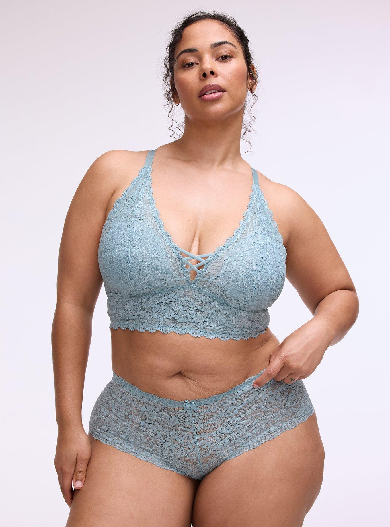 Simply Lace Mid-Rise Cheeky Panty, STONE BLUE, hi-res
