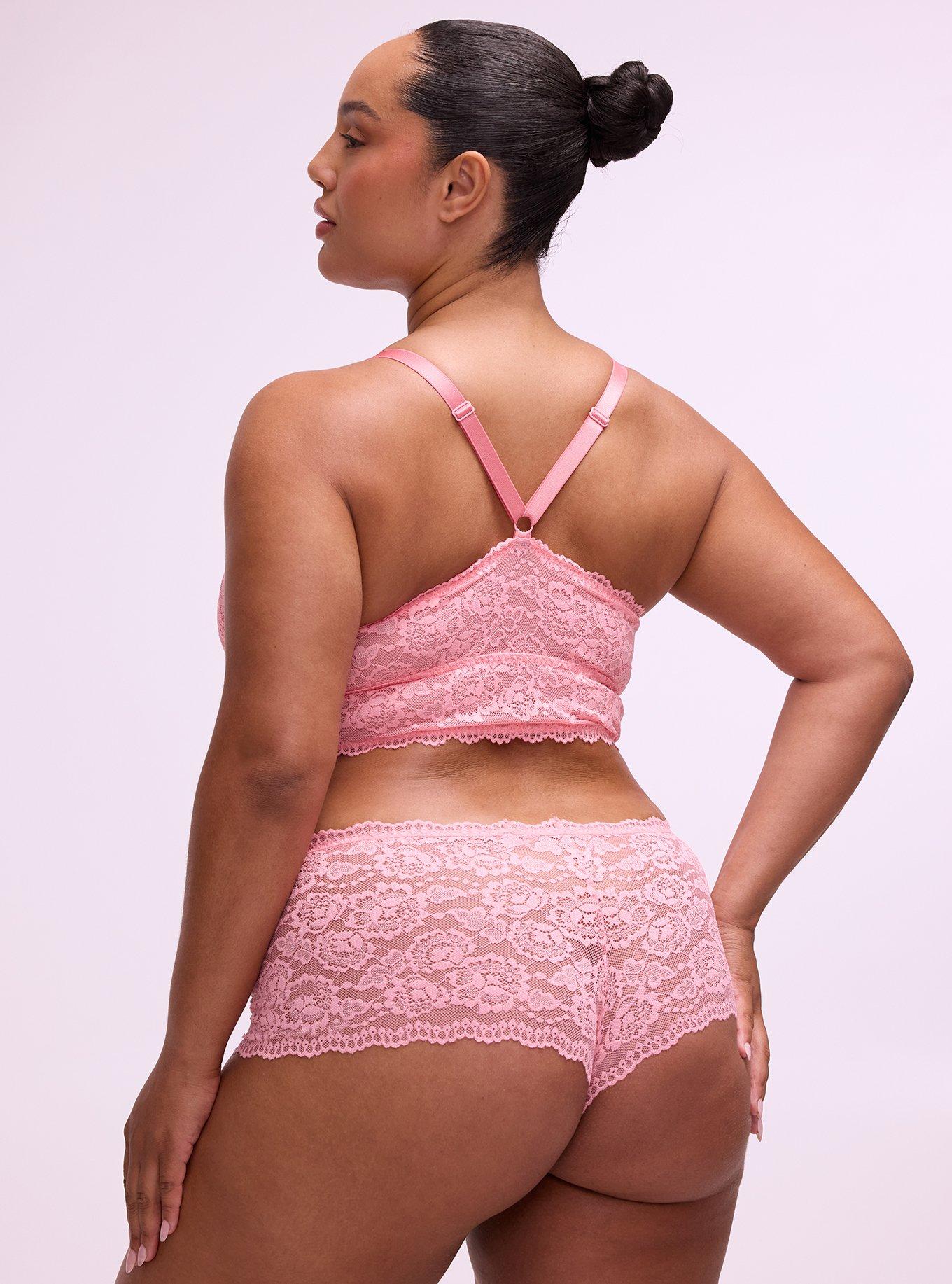 Simply Lace Mid-Rise Cheeky Panty, FLAMINGO PINK, alternate