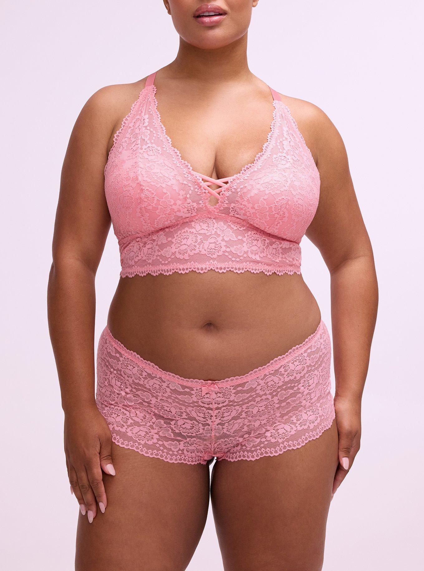 Simply Lace Mid-Rise Cheeky Panty, FLAMINGO PINK, alternate