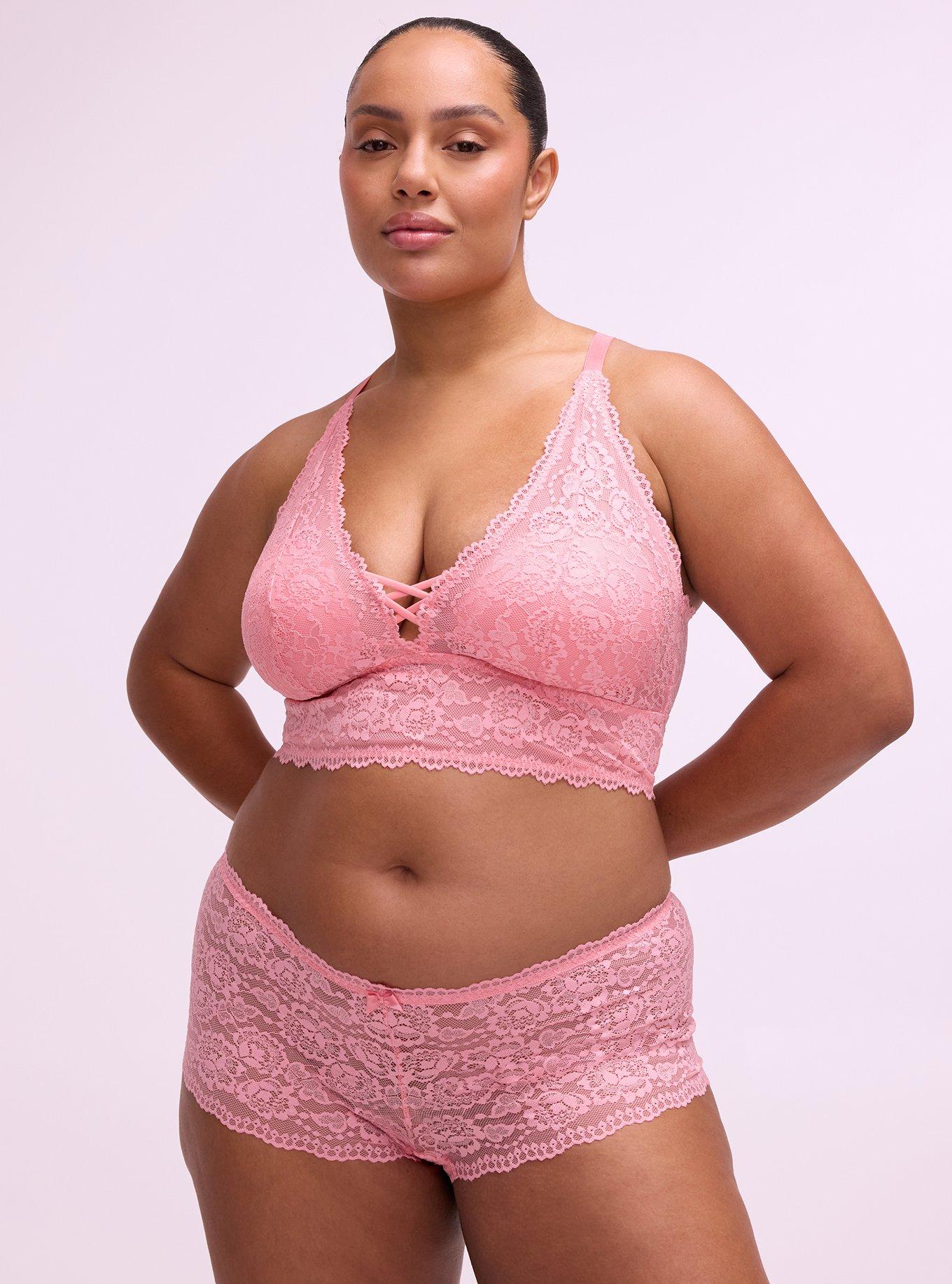 Simply Lace Mid-Rise Cheeky Panty, FLAMINGO PINK, hi-res