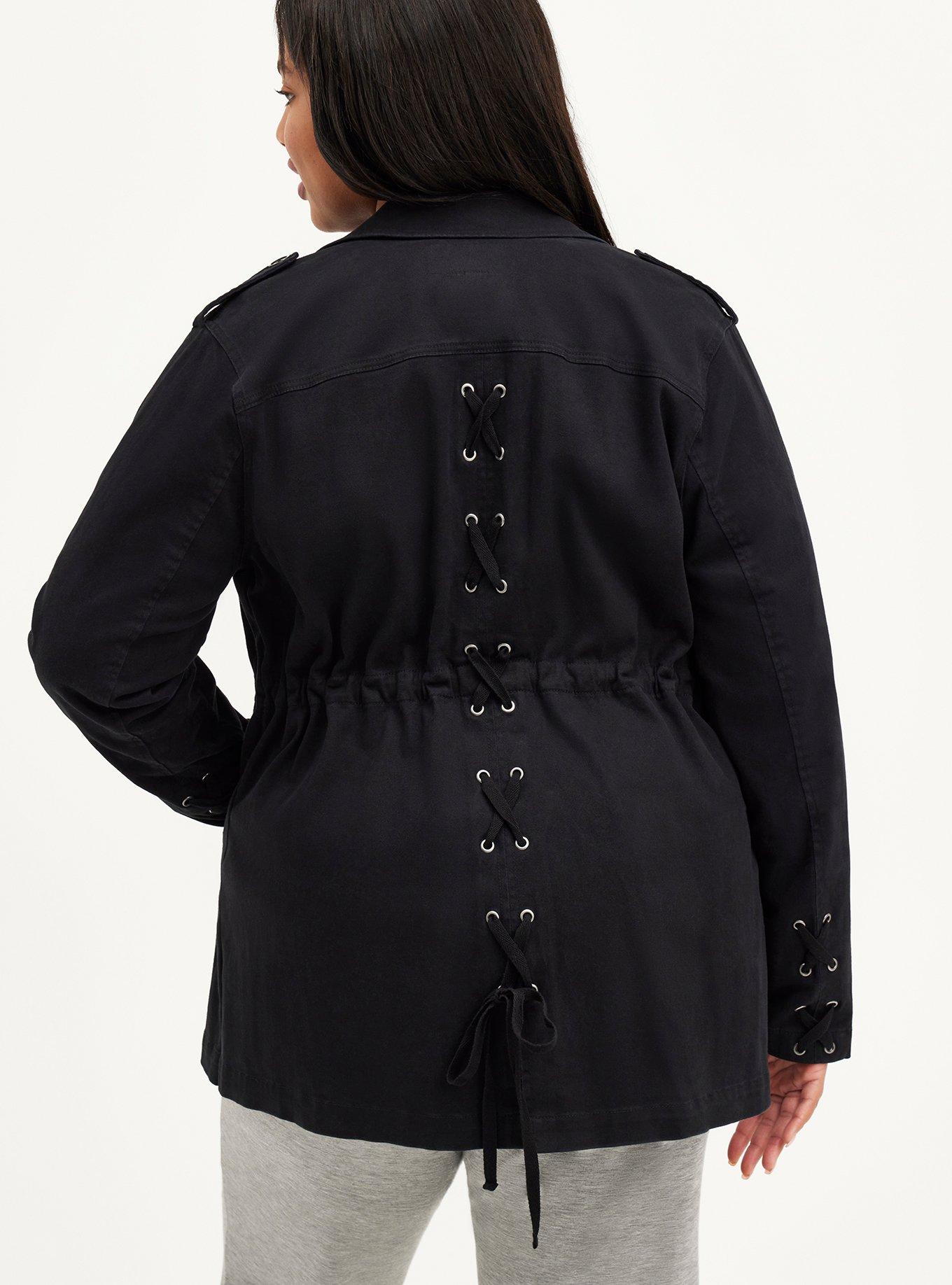 Lace up back coat hotsell
