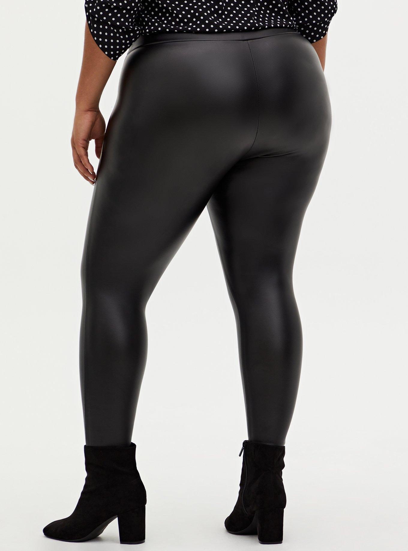 Plus Size - Crop Platinum Legging - Ponte Side Zip Black - Torrid