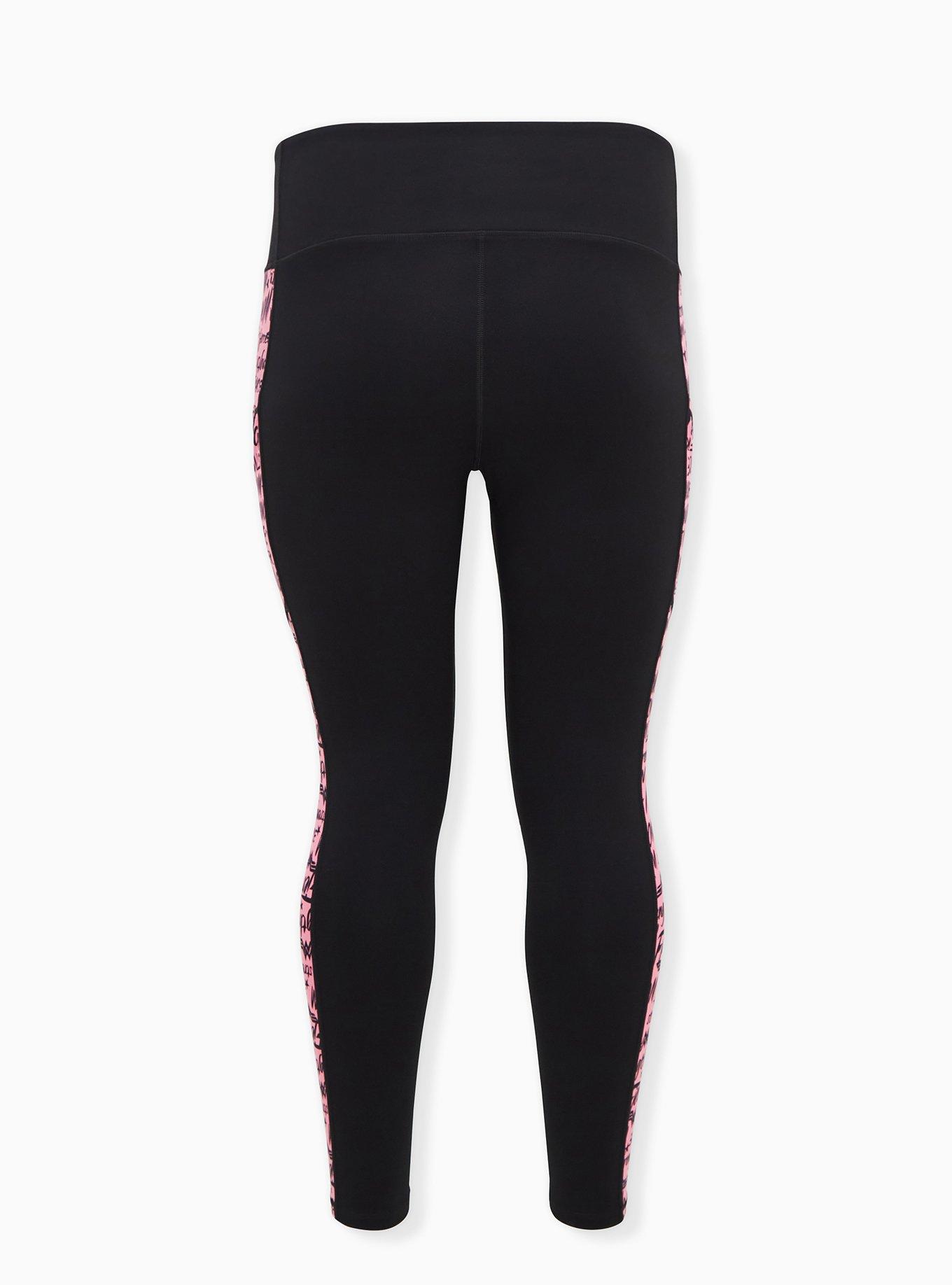 Plus Size Breast Cancer Awareness - Wonder Woman Black & Pink Active Legging with Pockets, DEEP BLACK, alternate