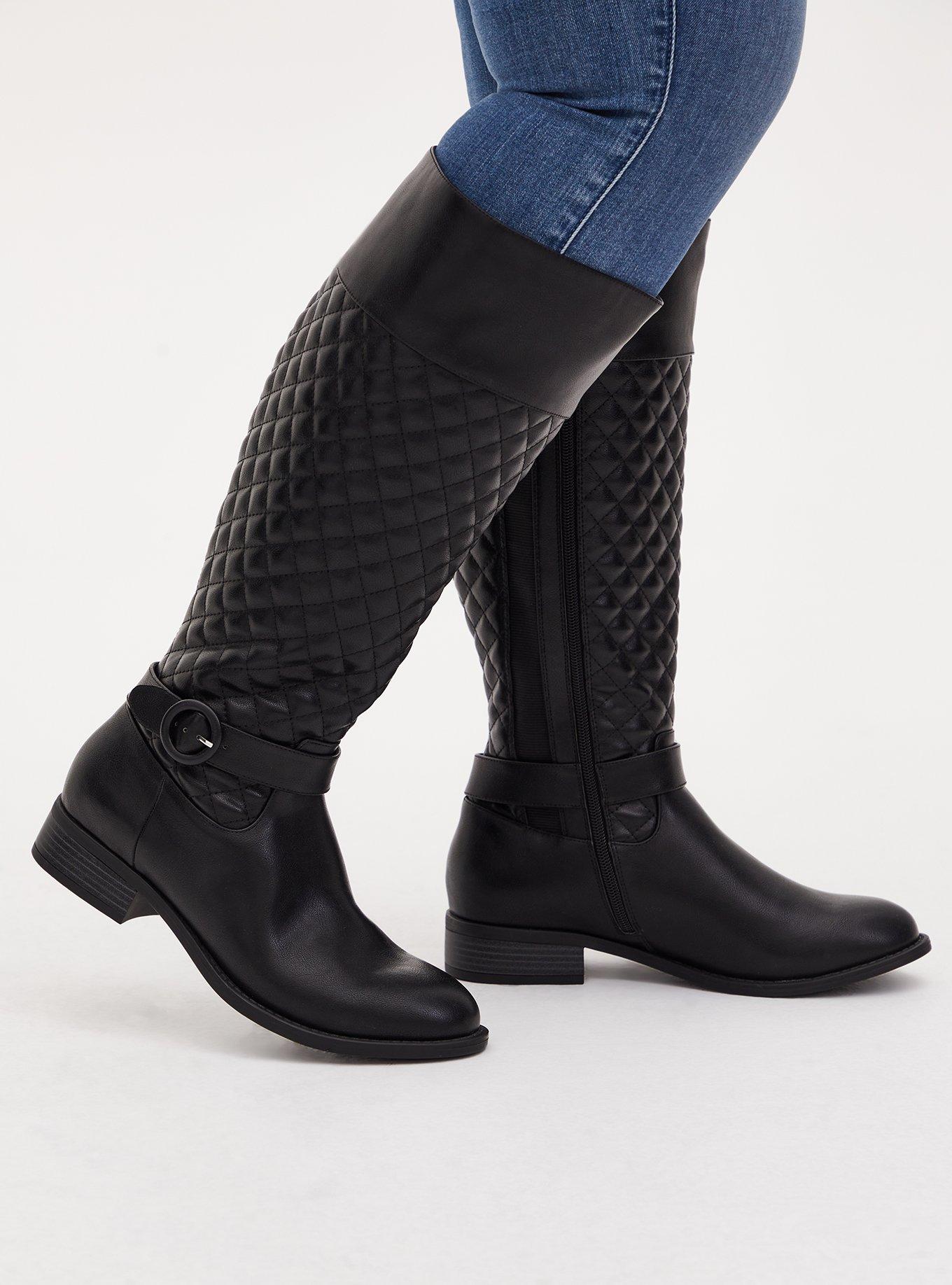 Quilted knee sales high boots