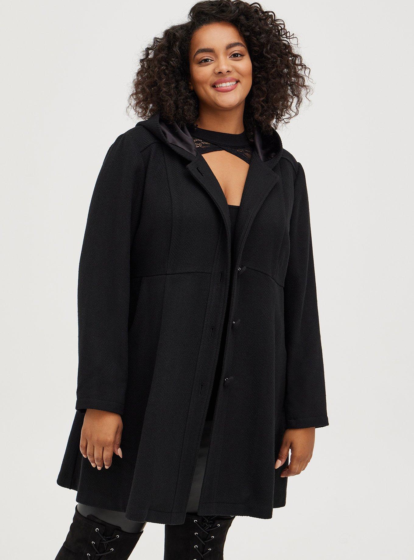 Plus Size - Wool-Blend Military Fit & Flare Coat - Torrid