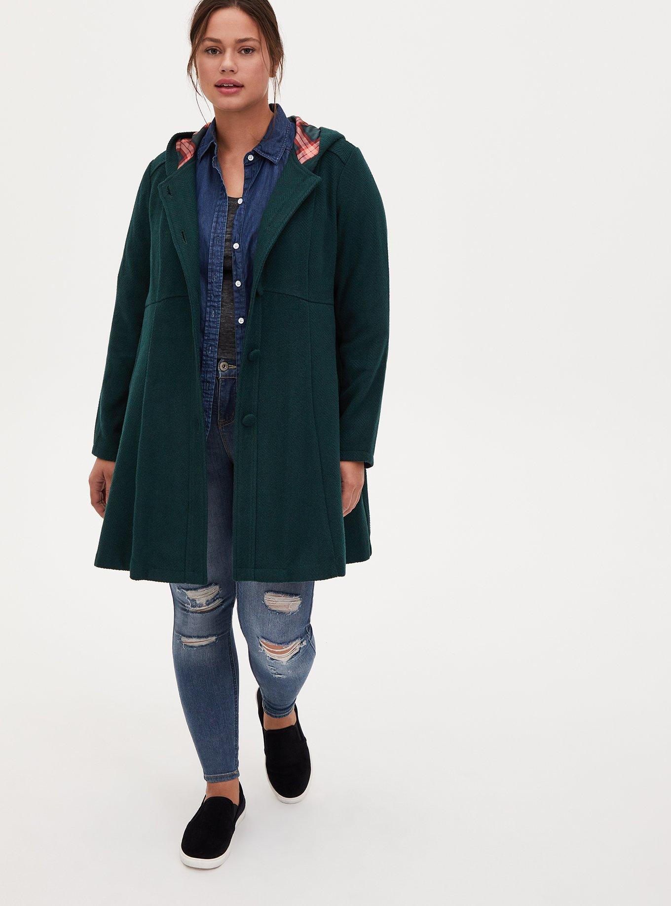 Plus Size - Wool Fit And Flare Coat - Torrid