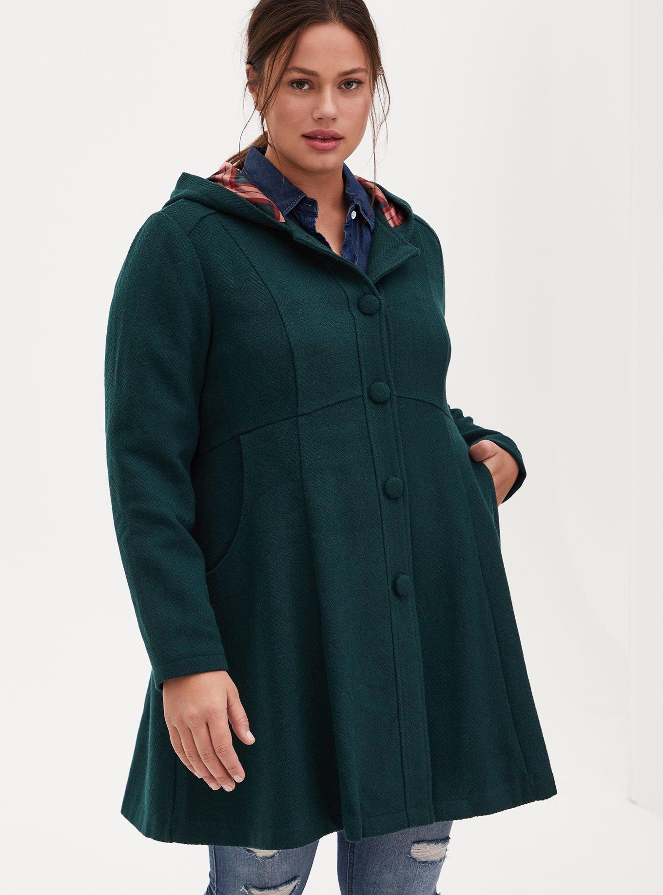 Plus Size Wool Fit And Flare Coat Torrid
