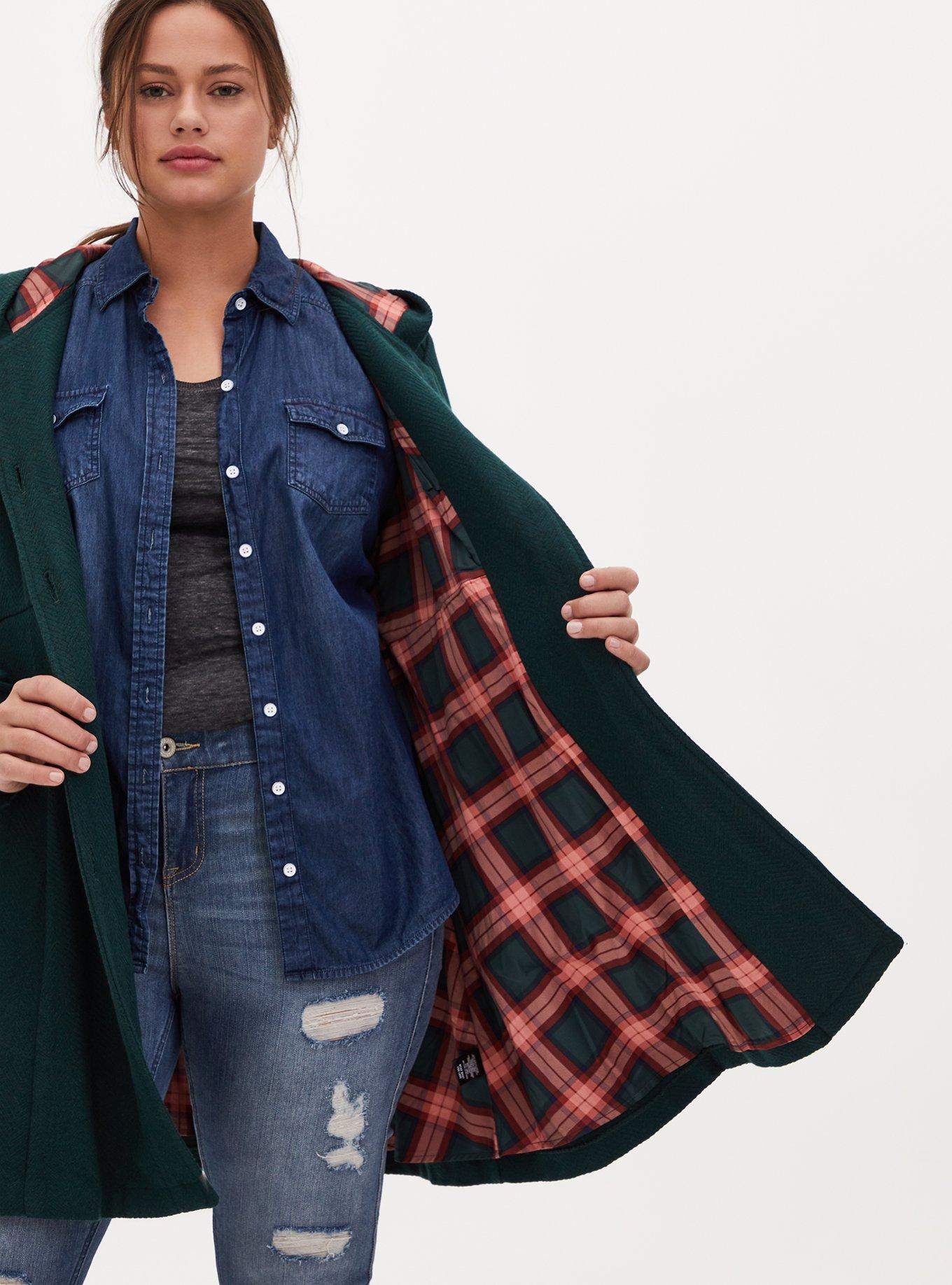 Plus Size - Wool Fit And Flare Coat - Torrid