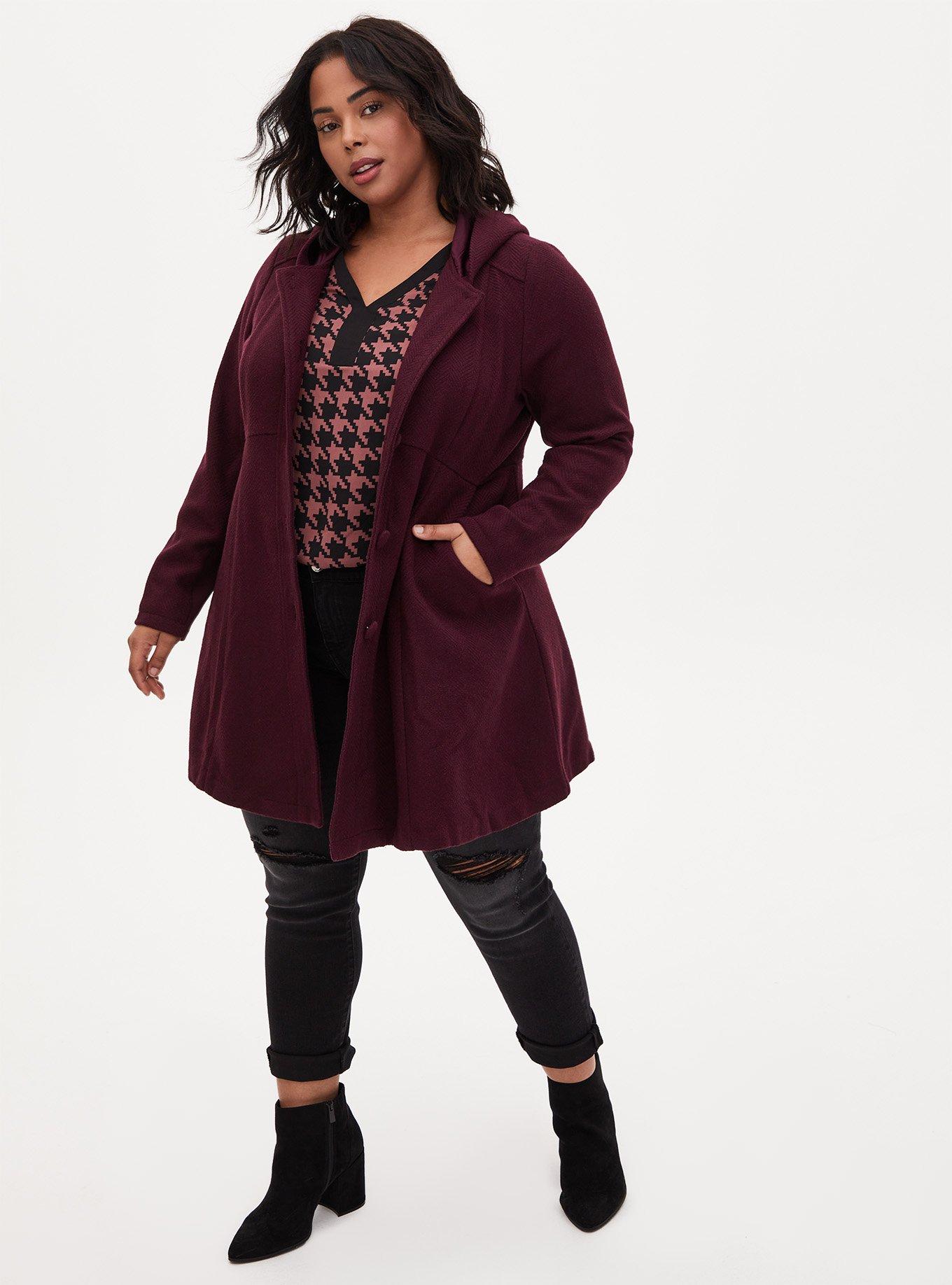 Plus Size - Wool Fit And Flare Coat - Torrid