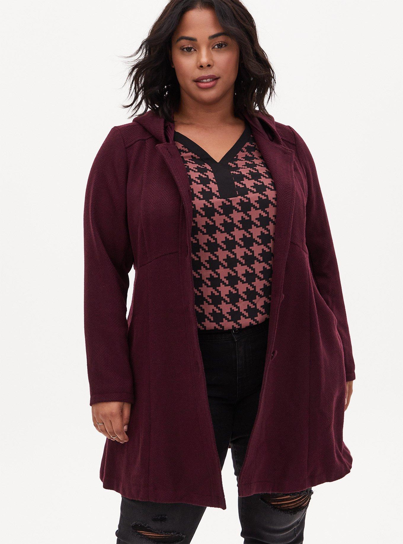 Plus Size Wool Fit And Flare Coat Torrid