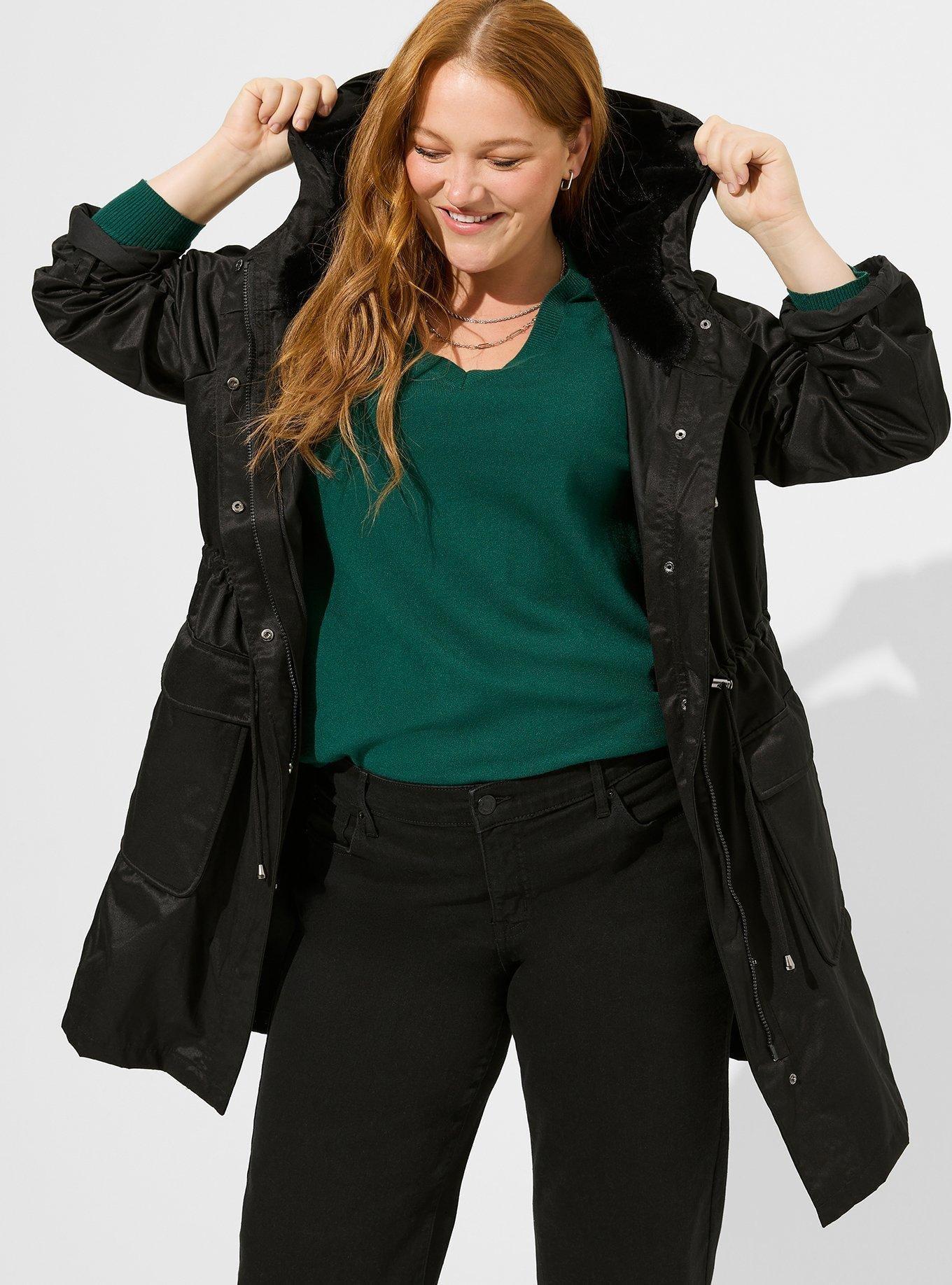 Plus Size - Nylon 3 In 1 Parka Puffer - Torrid