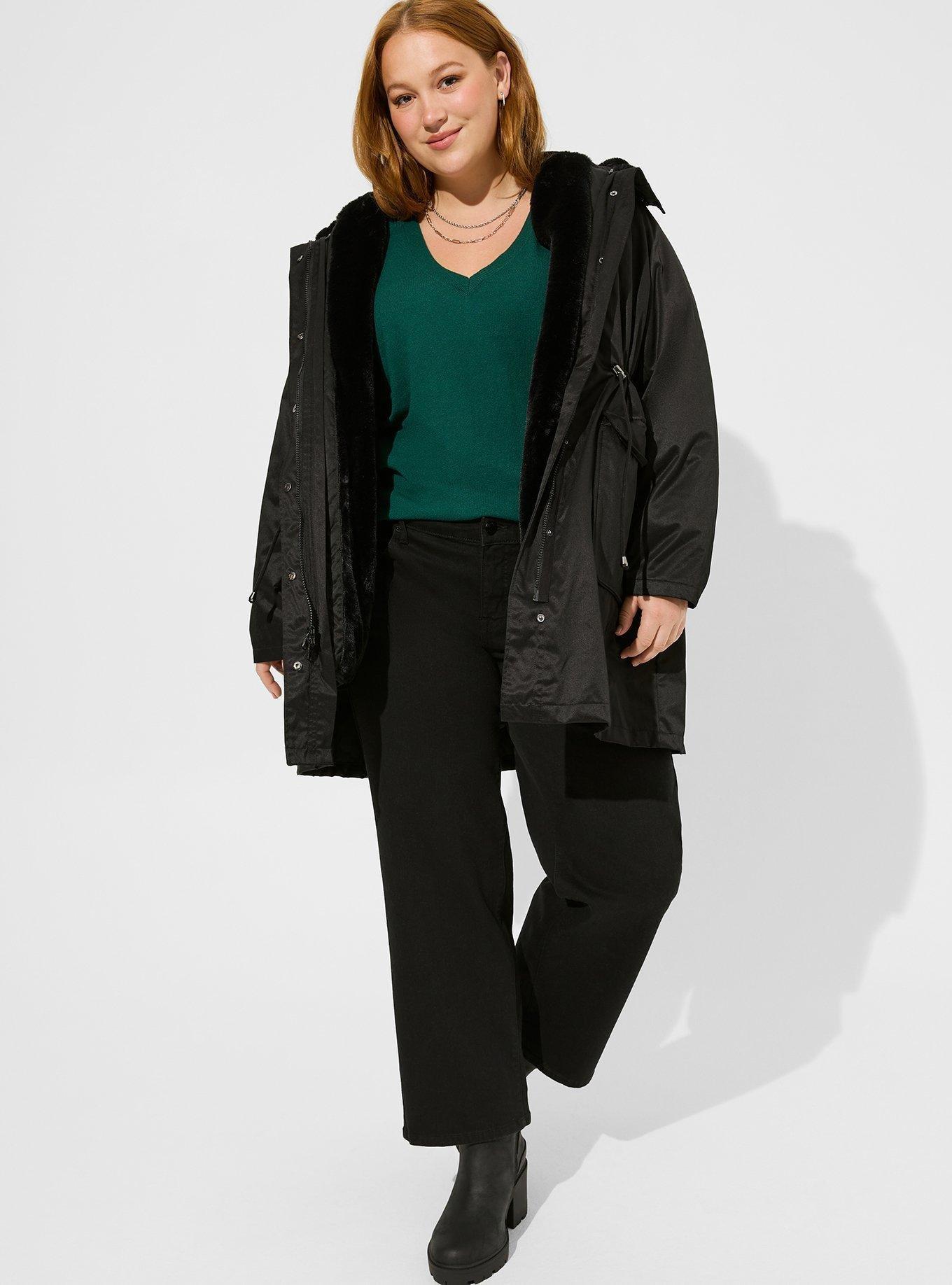 Plus Size - Nylon 3 In 1 Parka Puffer - Torrid