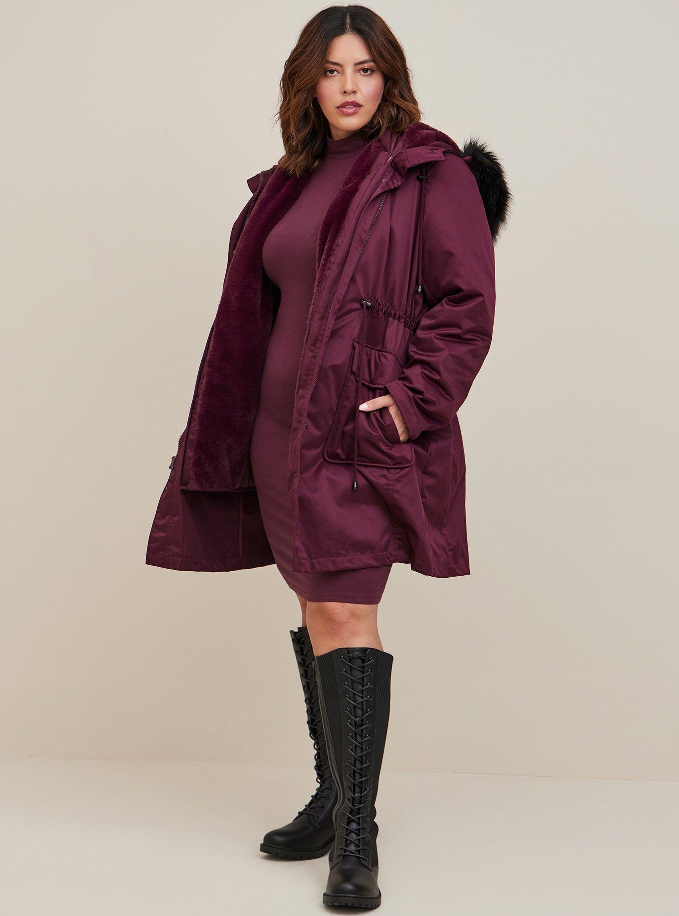 Plus Size - Nylon 3 In 1 Parka Puffer - Torrid