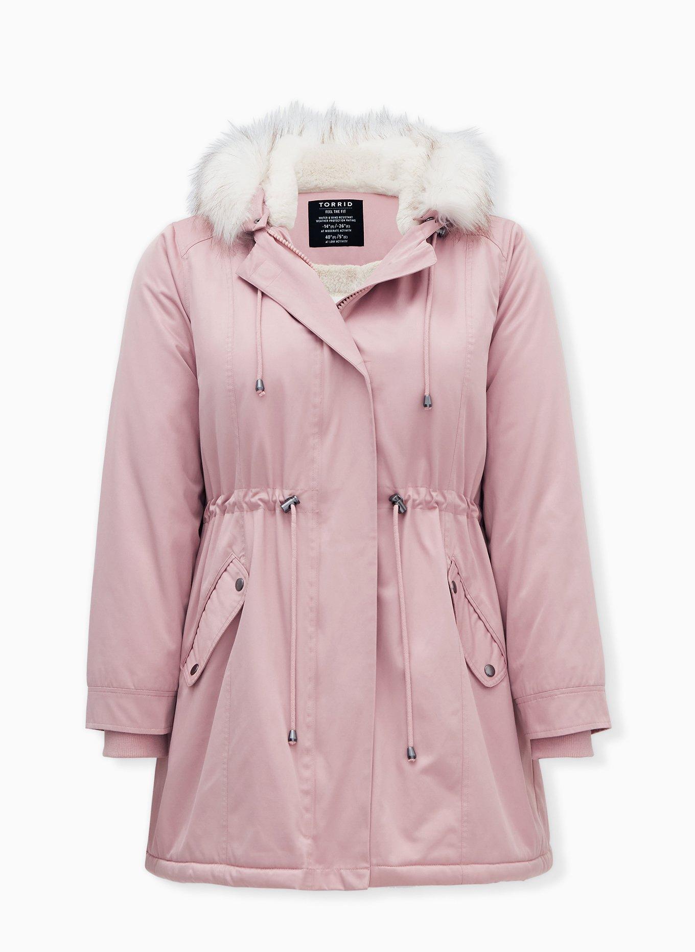 Torrid camo coat shop with pink fur