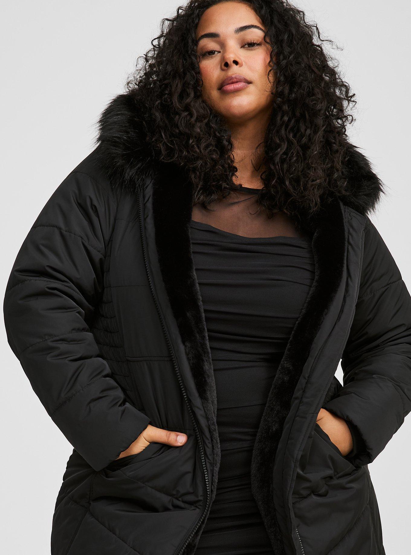 Plus Size - Matte Stretch Nylon Long Puffer Active Vest - Torrid