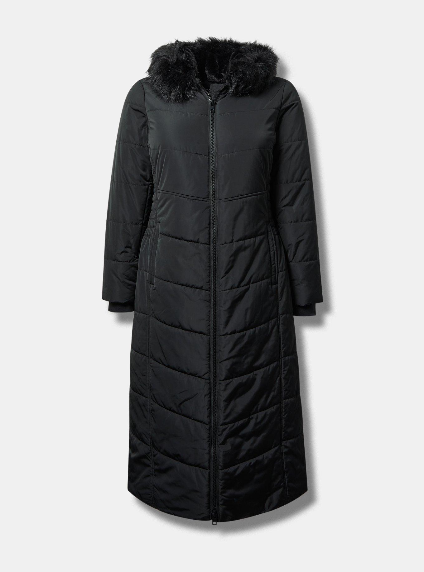 Nylon Maxi Fit & Flare Puffer