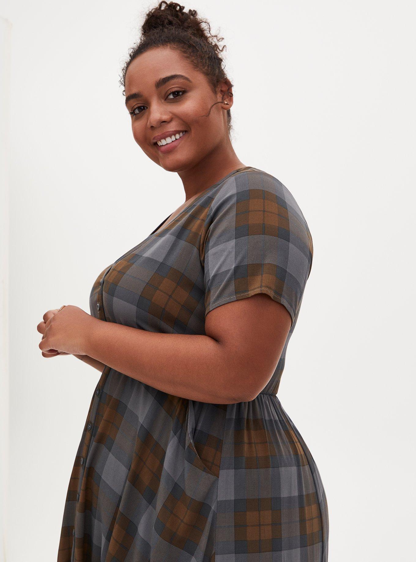 Plus Size - Outlander Tartan Challis Handkerchief Shirt Dress - Torrid