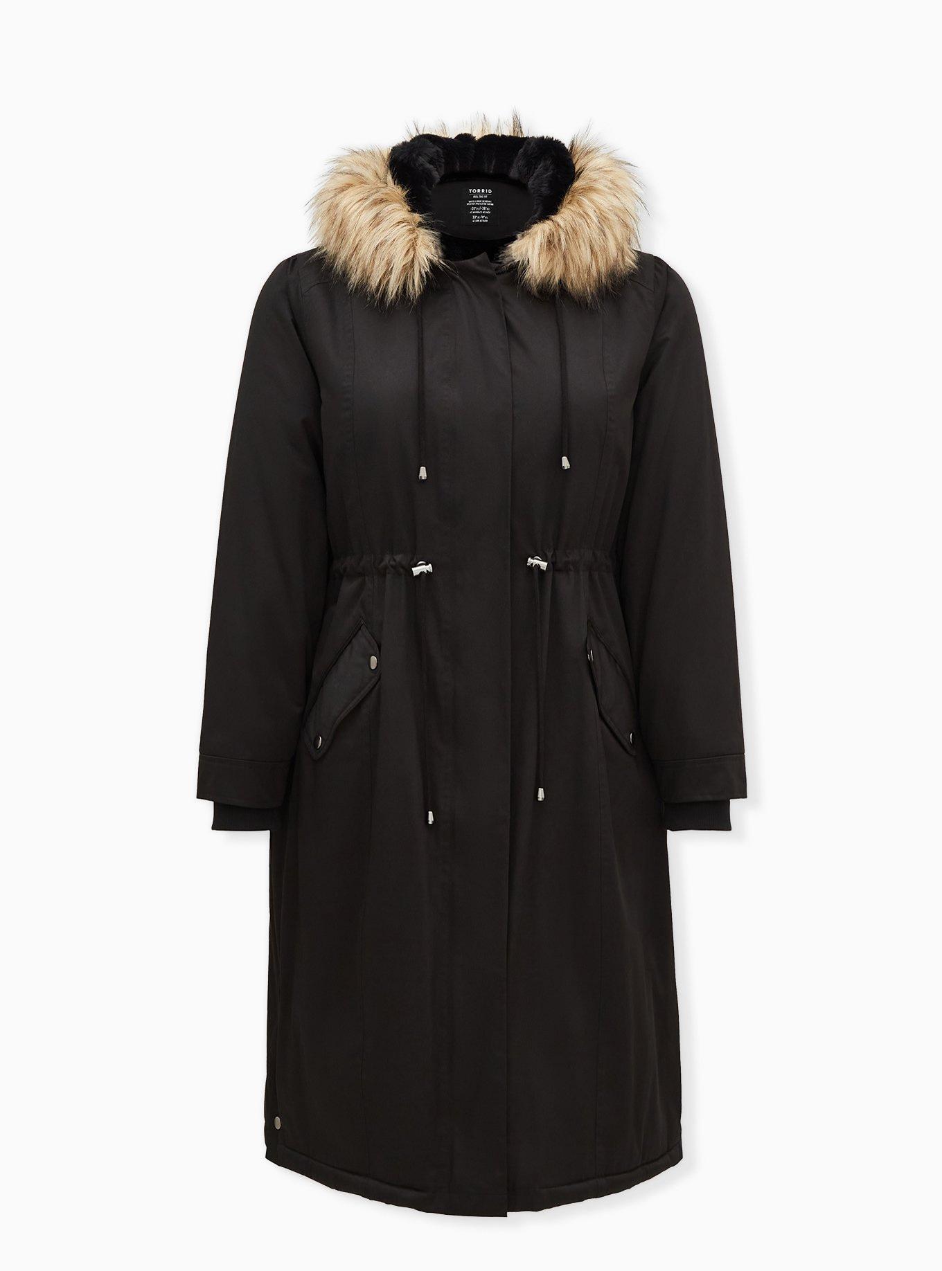 Plus Size - Black Nylon Hooded Longline Parka - Torrid Plus Size - Black Nylon Hooded Longline Parka - Torrid