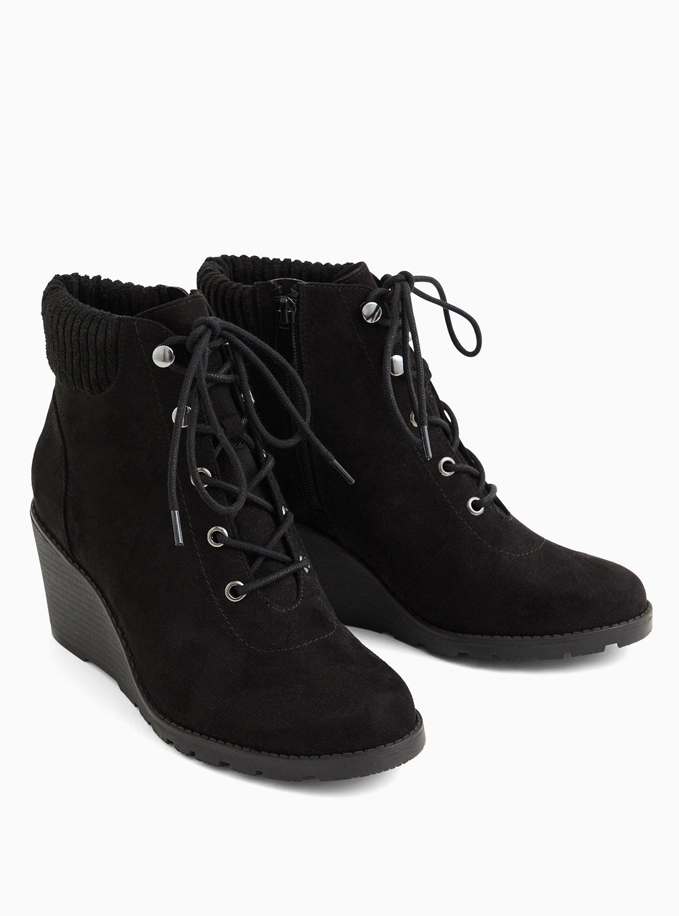 Envious Much Faux Suede Heeled Boot - Black  Faux suede heels, Black heel  boots, Suede heels boots