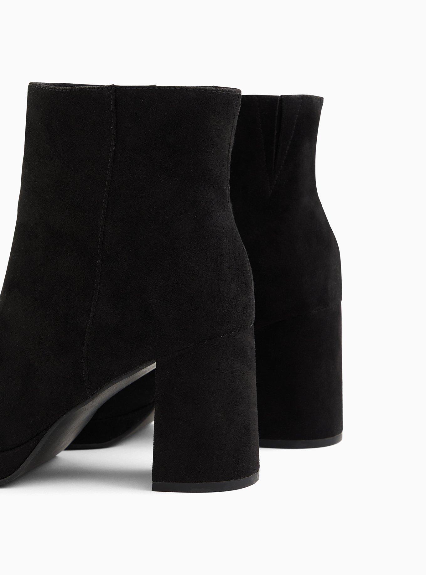 Black Faux Suede Platform Bootie (WW), BLACK, alternate