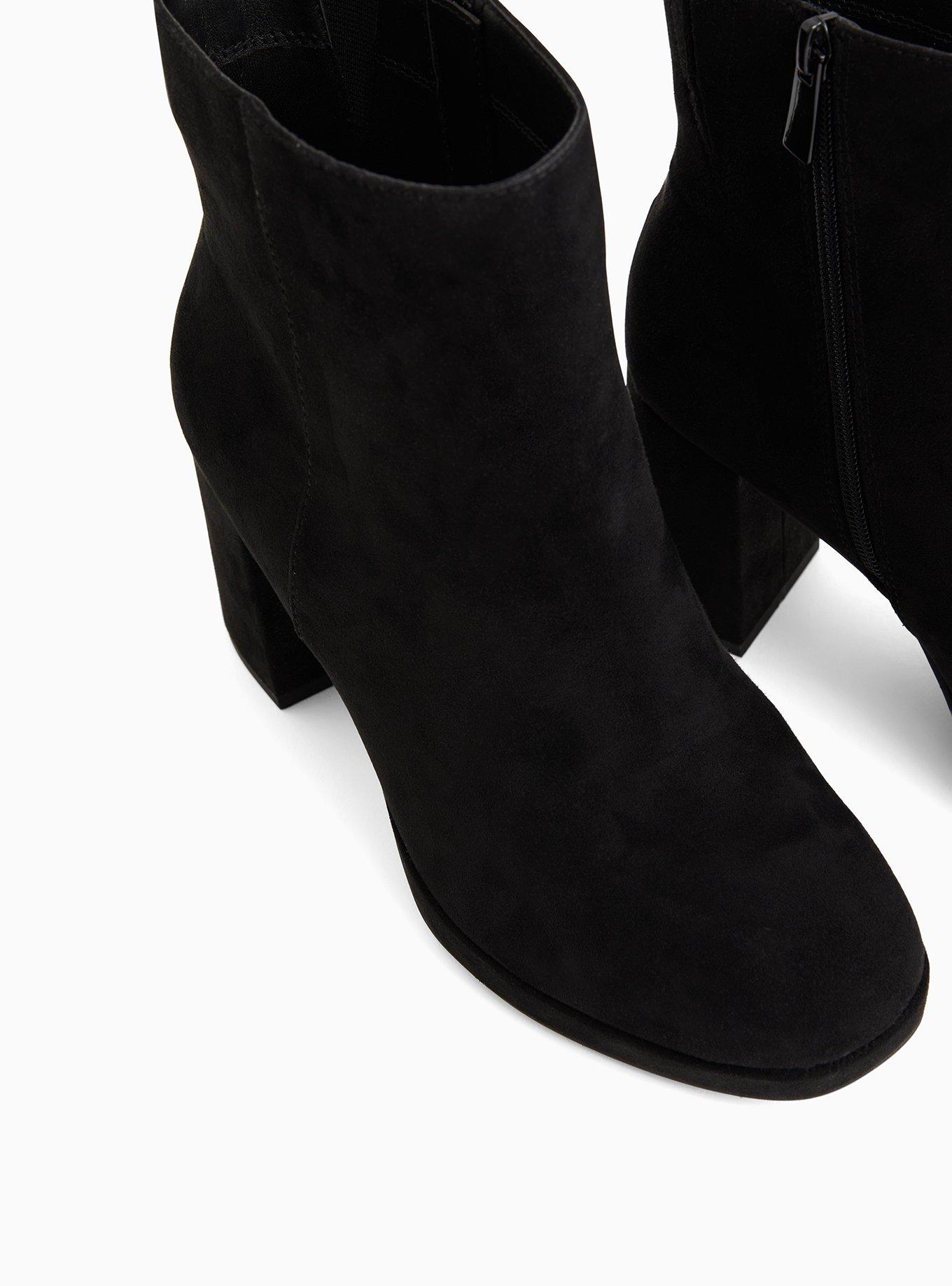 Black Faux Suede Platform Bootie (WW), BLACK, alternate