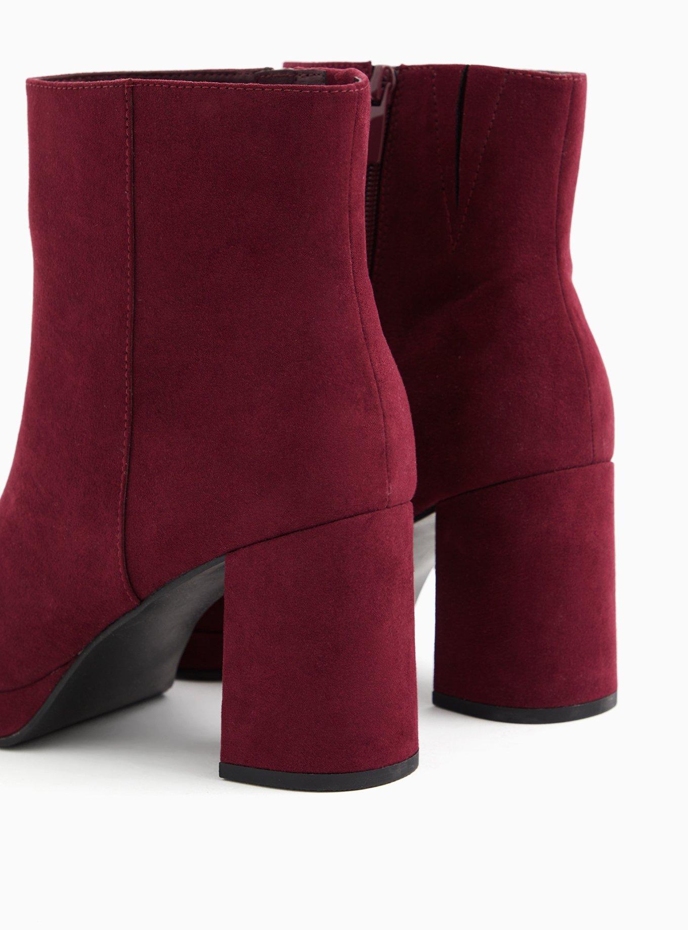 Burgundy Faux Suede Platform Bootie (WW), WINE, alternate