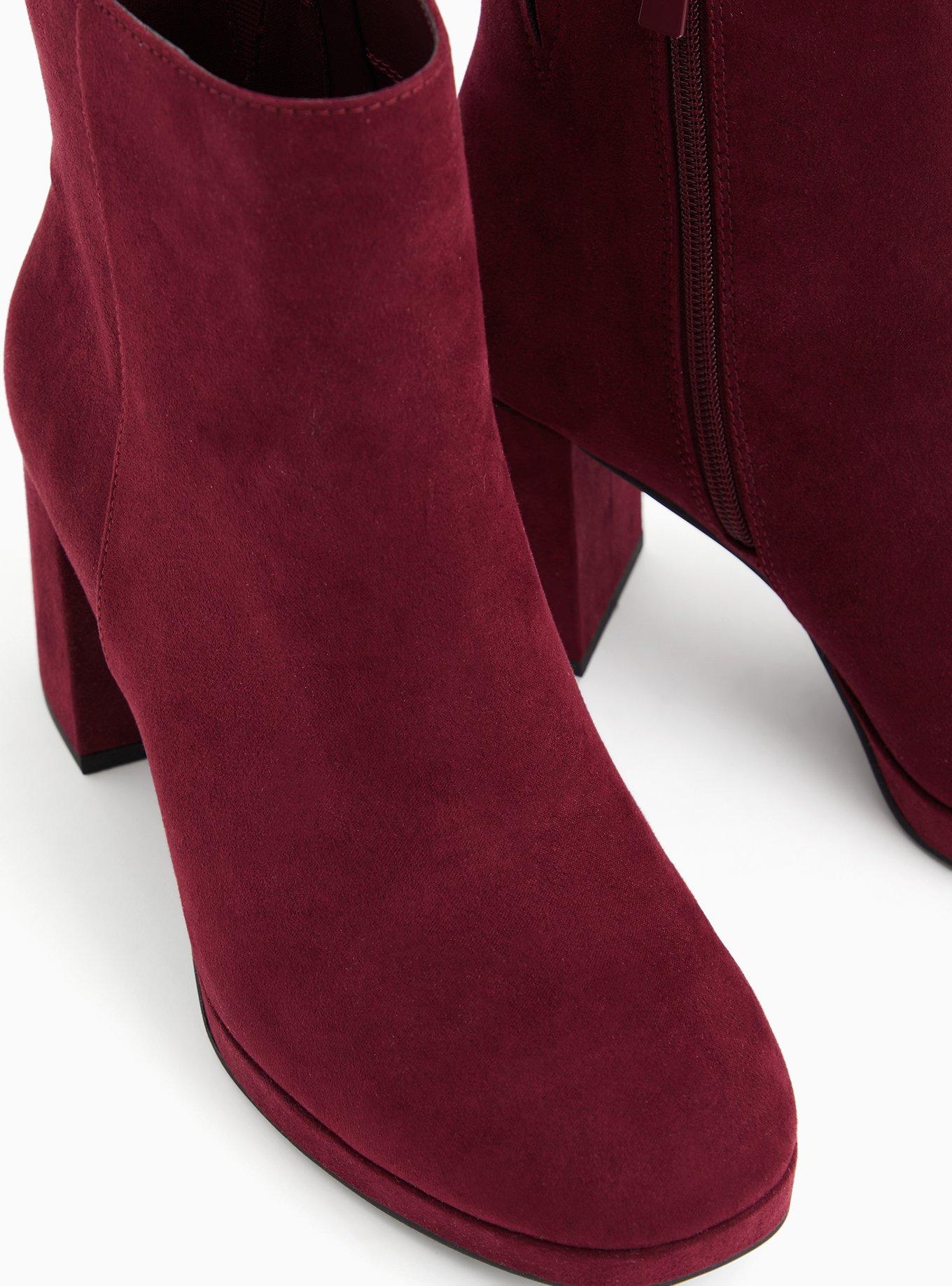 Burgundy Faux Suede Platform Bootie (WW), WINE, alternate