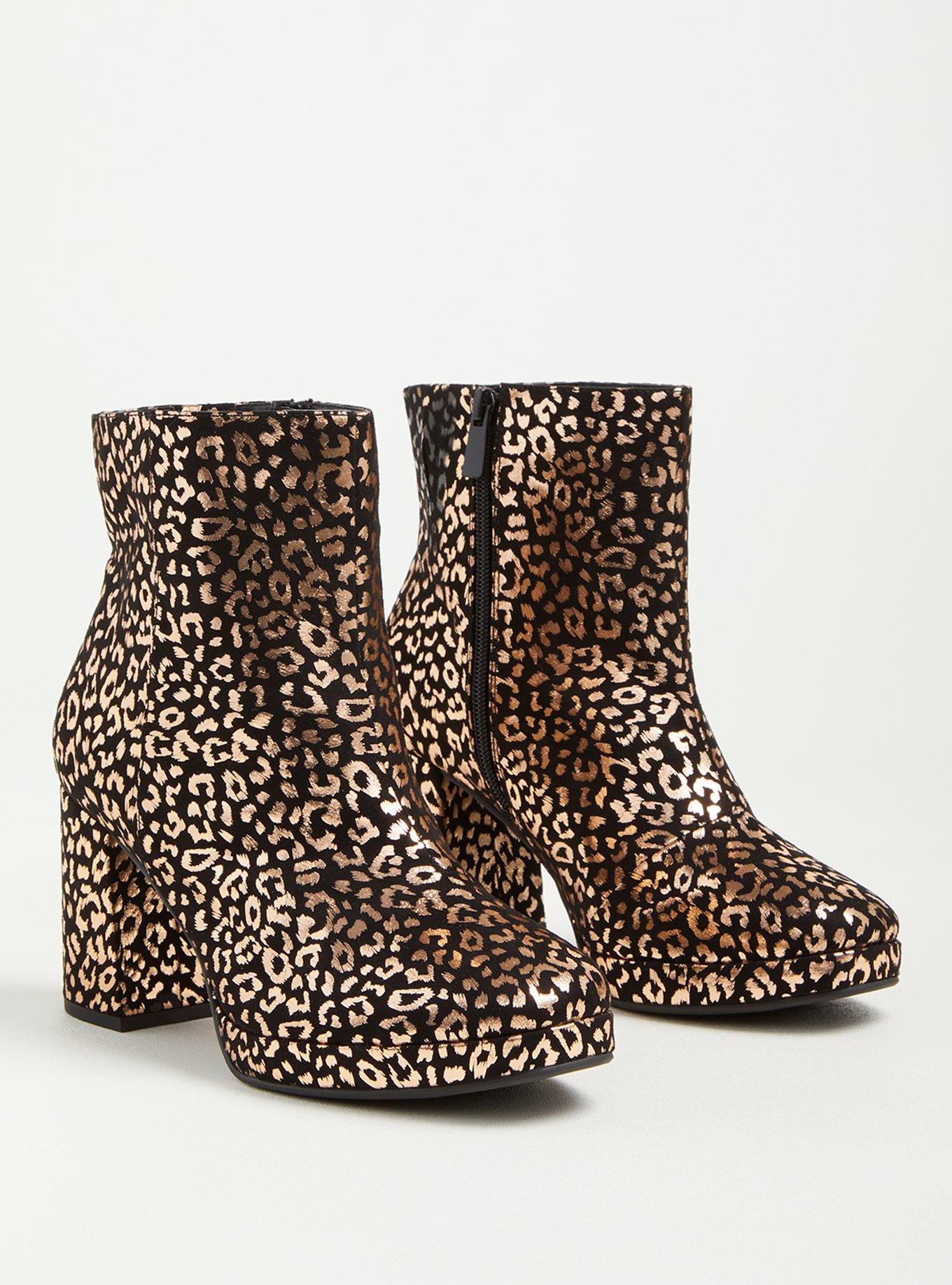 Cheetah shop platform booties