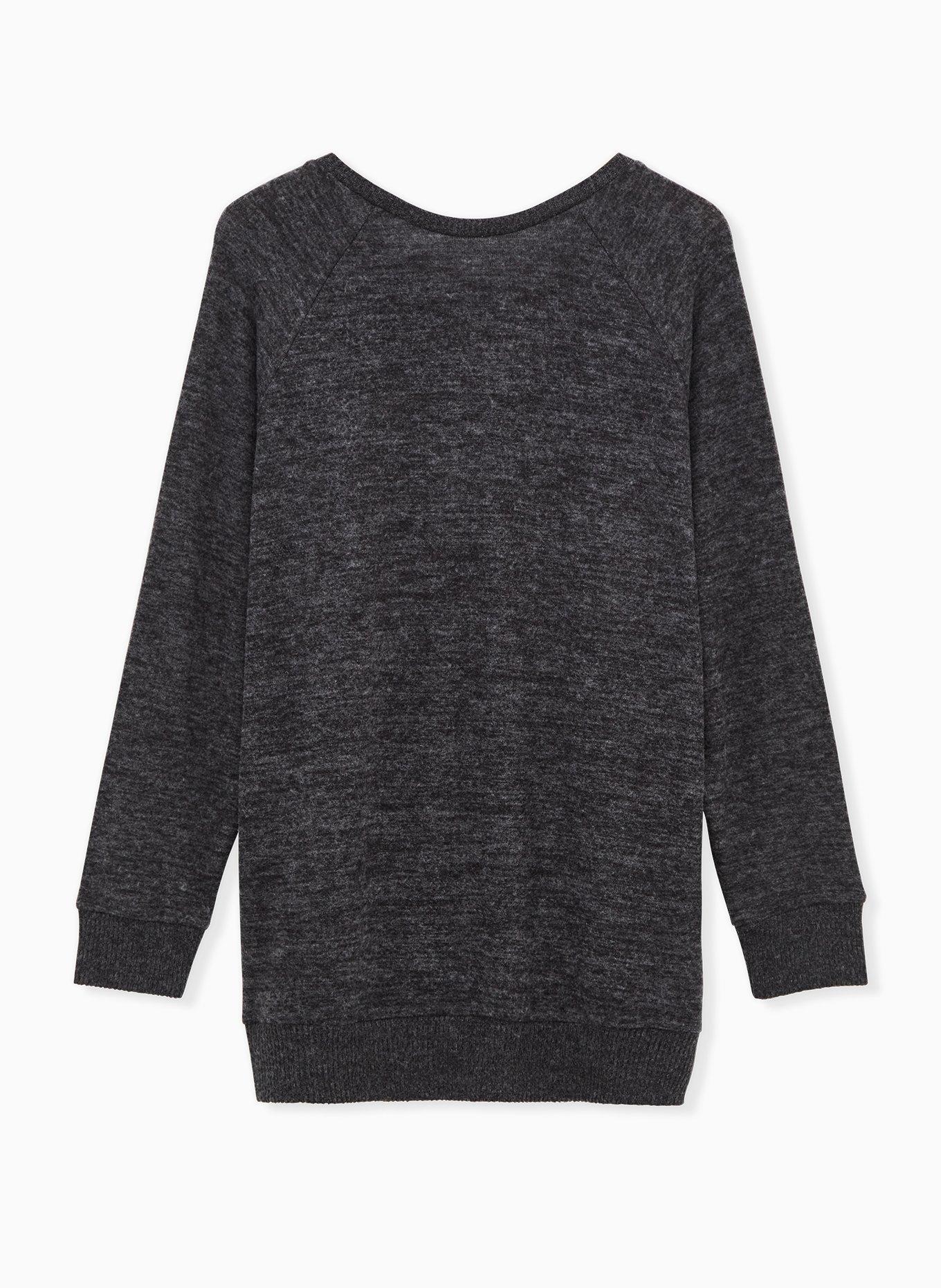 Plus Size - Breast Cancer Awareness - Nope Not Today Super Soft Plush Black  Sweatshirt - Torrid