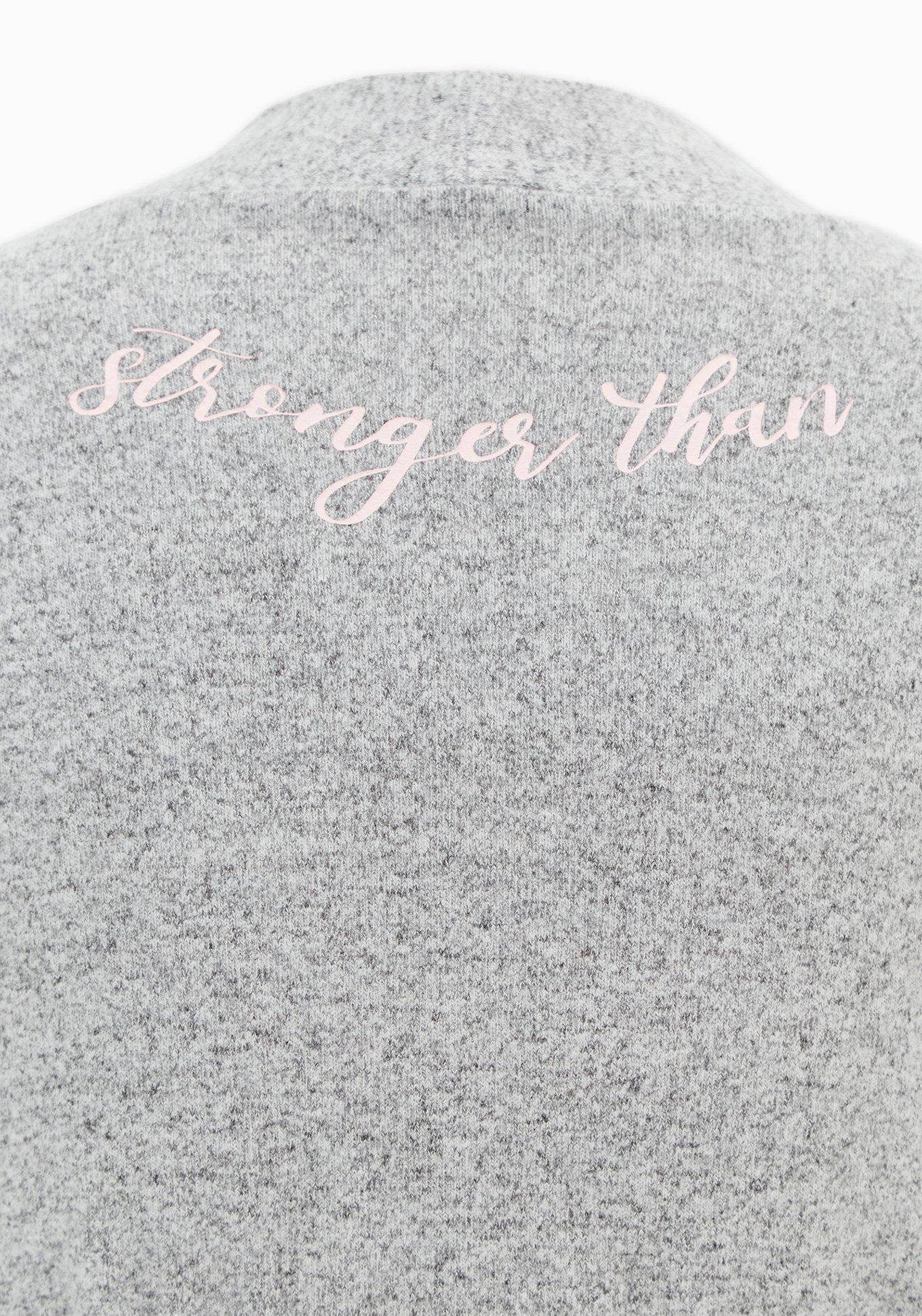 Plus Size Breast Cancer Awareness - Super Soft Plush Light Grey Sleep Robe, GREY, alternate