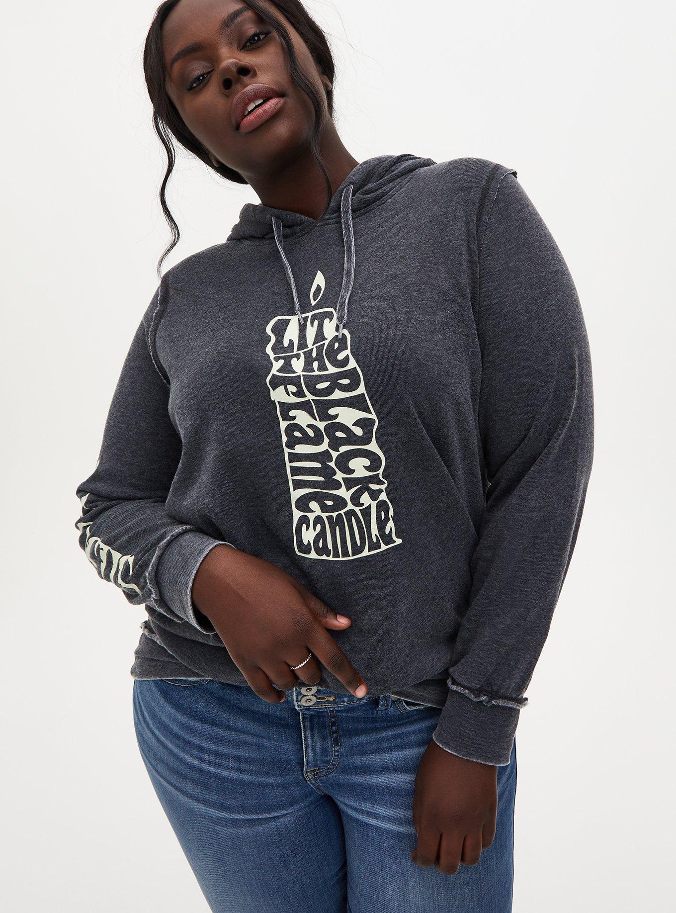 Plus Size Disney Hocus Pocus Glow In The Dark Black Burnout Hoodie, DEEP BLACK, hi-res