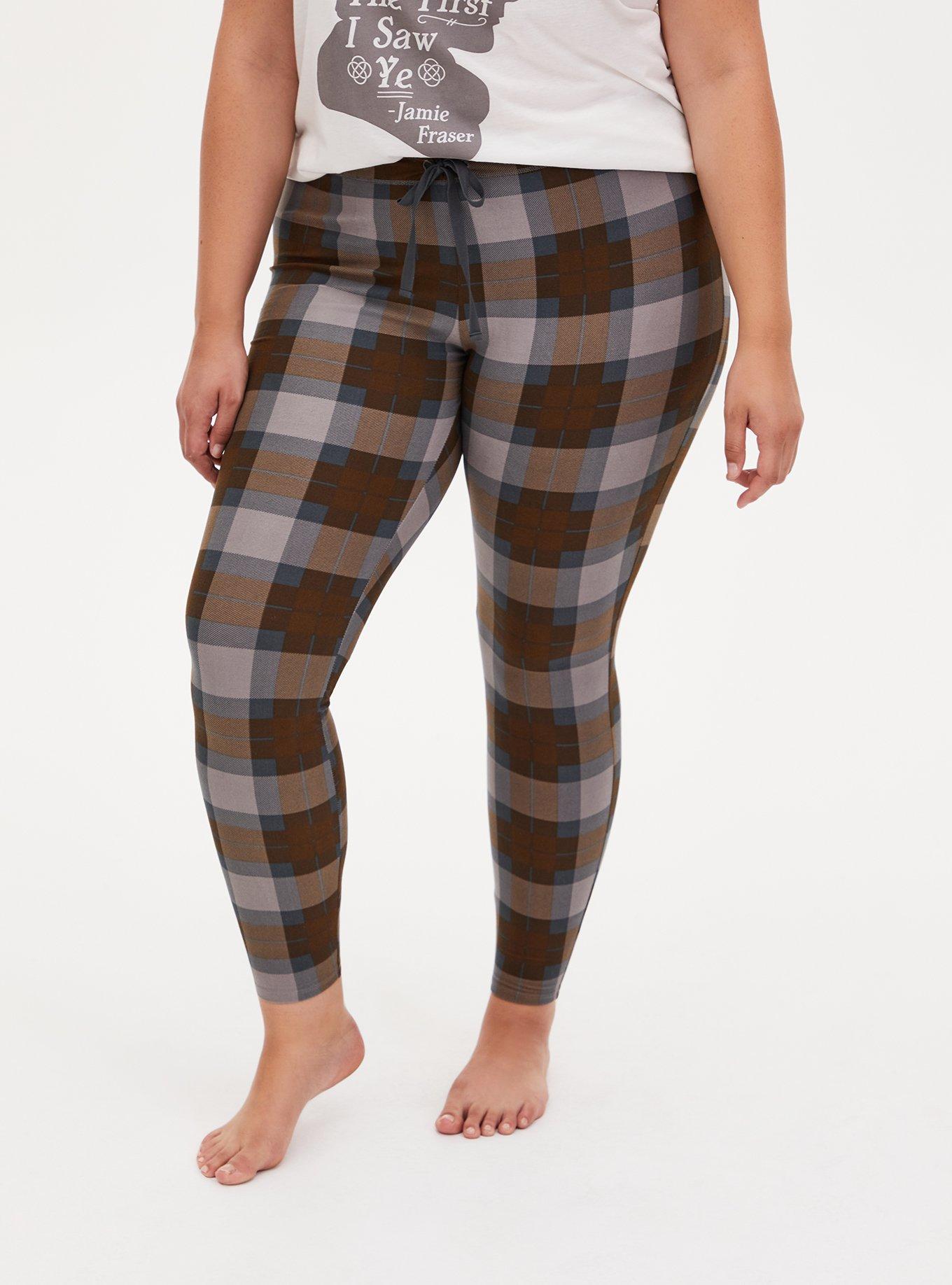 Plus Size Outlander Tartan Plaid Sleep Legging, PLAID, alternate