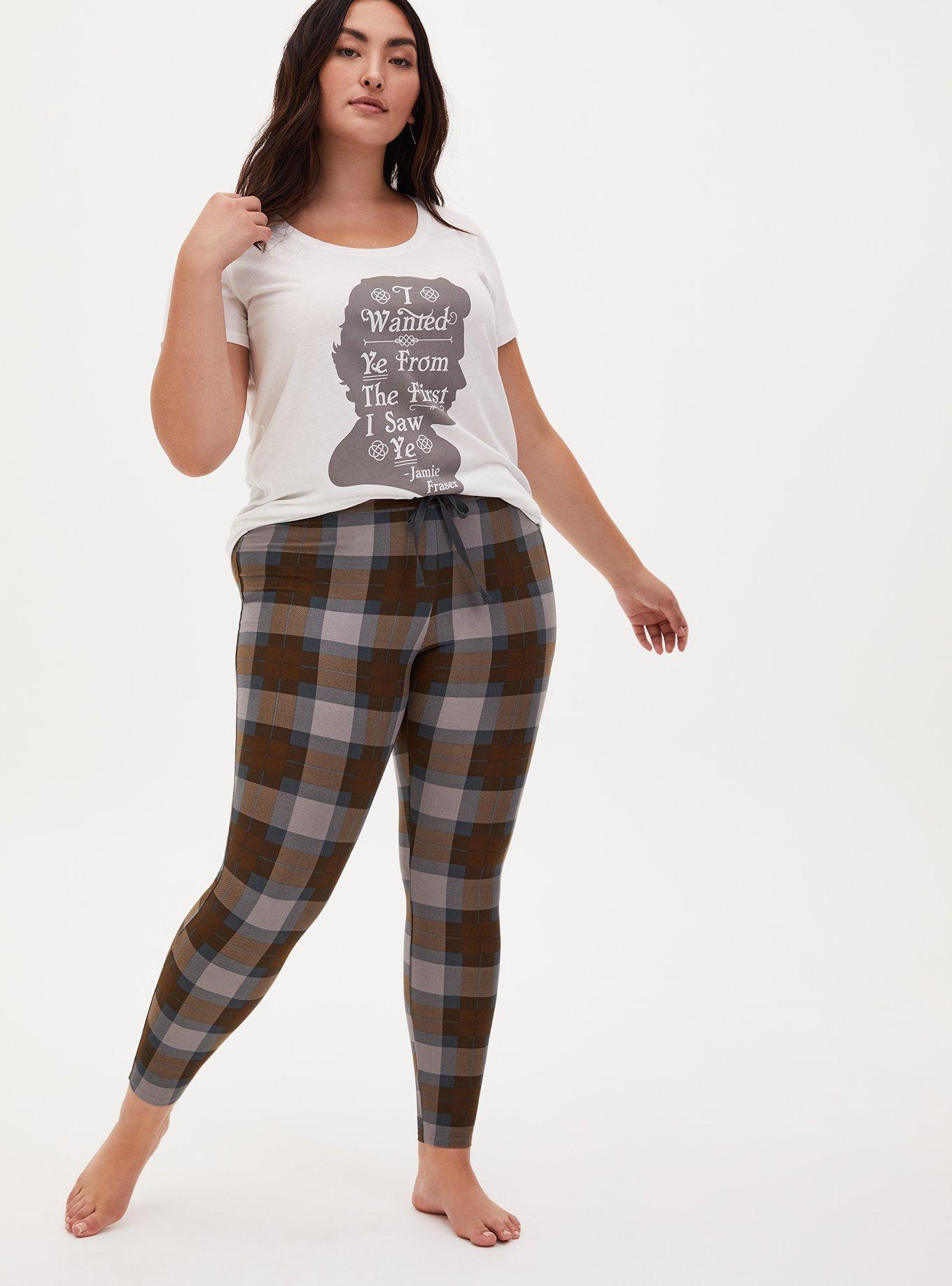 Plus Size Outlander Tartan Plaid Sleep Legging, PLAID, hi-res