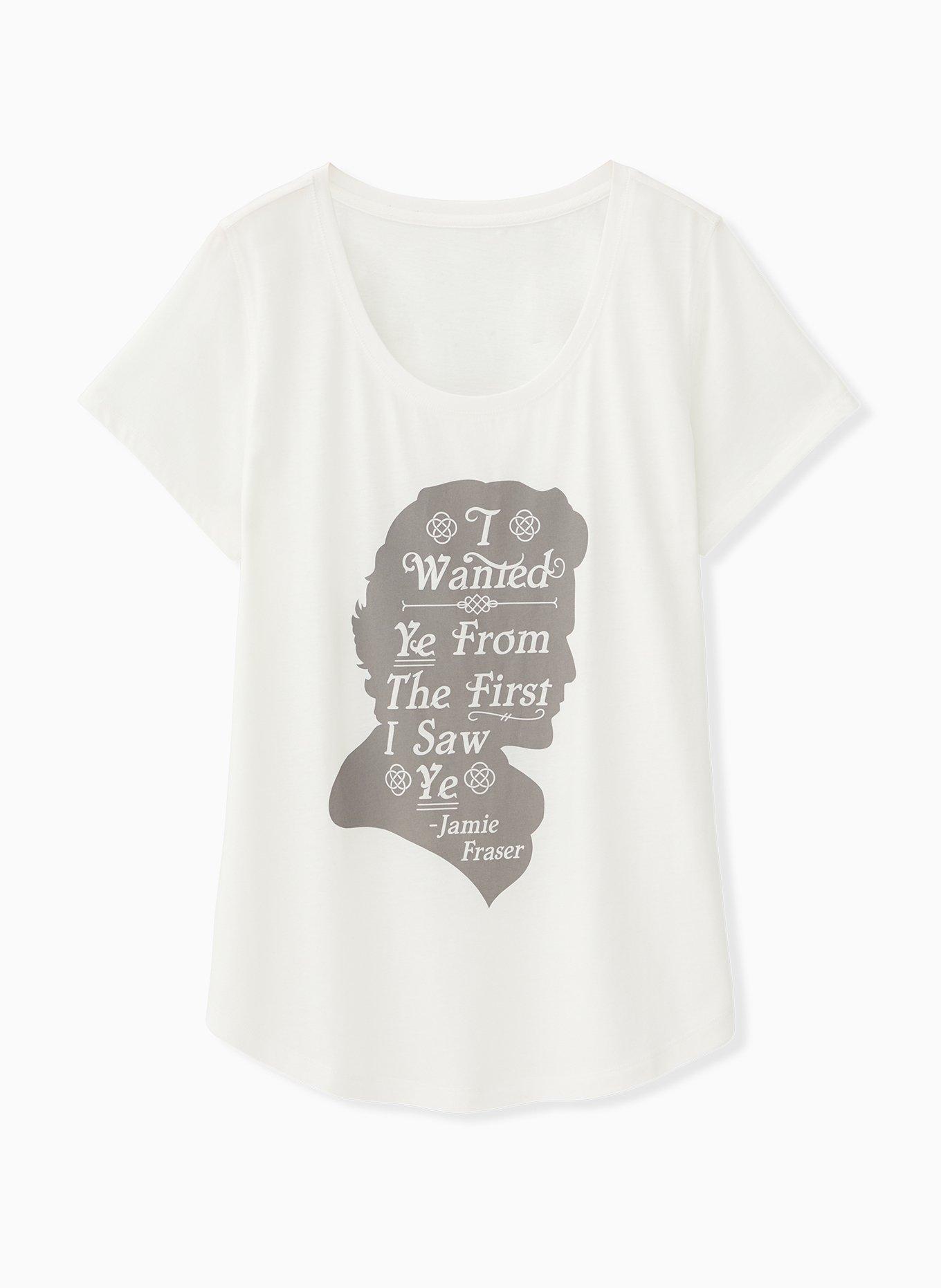 Plus Size Outlander Jamie Fraser Silhouette Sleep Top, CREAM, hi-res