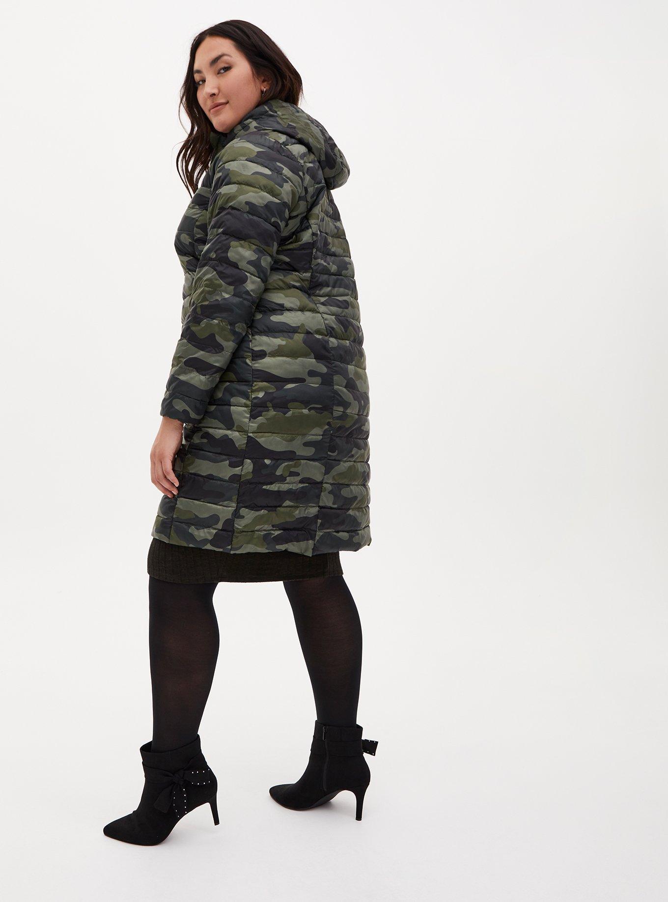 Nylon Longline Puffer Coat, CAMO, alternate