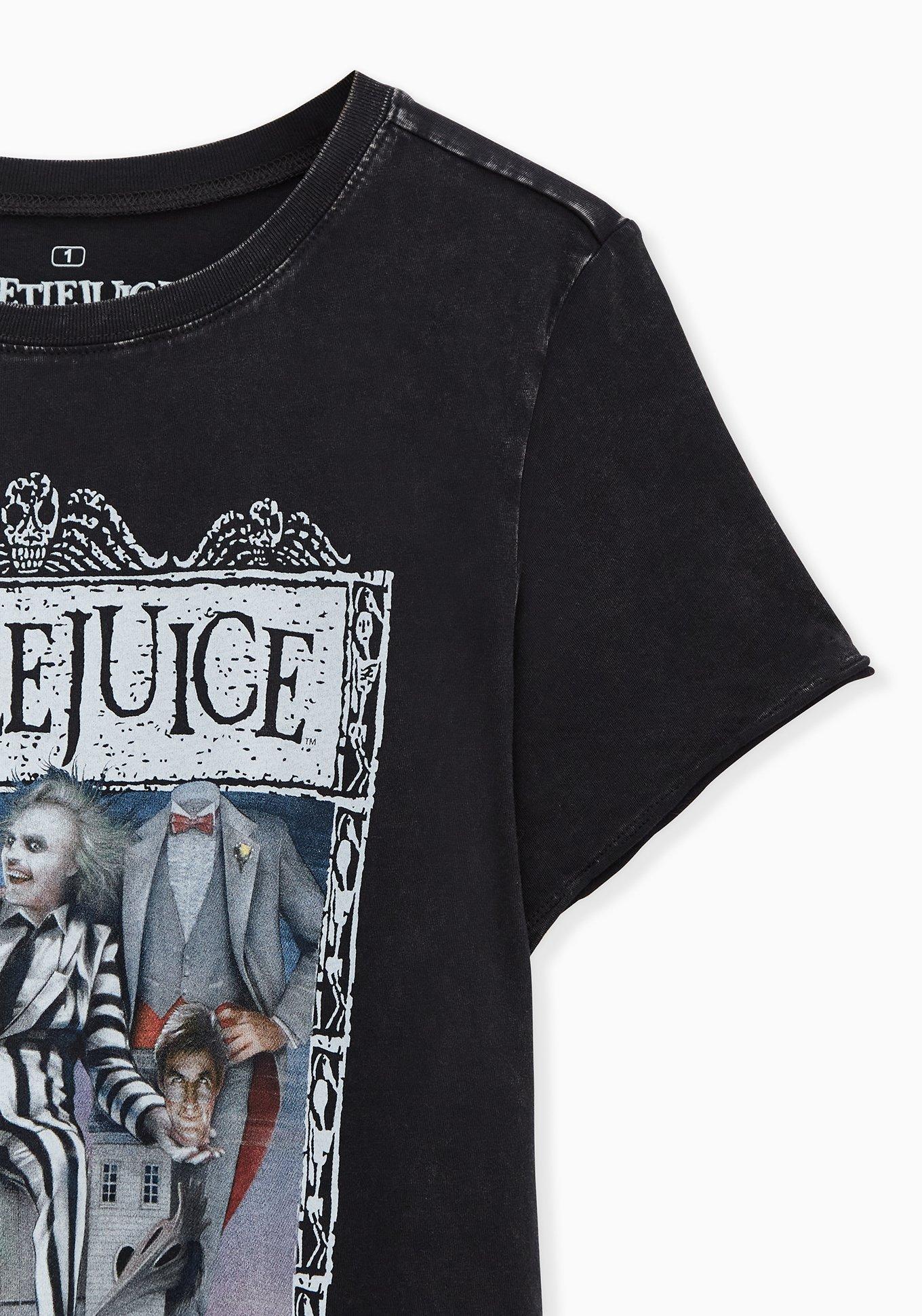 Plus Size Beetlejuice Classic Fit Crew Tee - Mineral Wash Black, DEEP BLACK, alternate