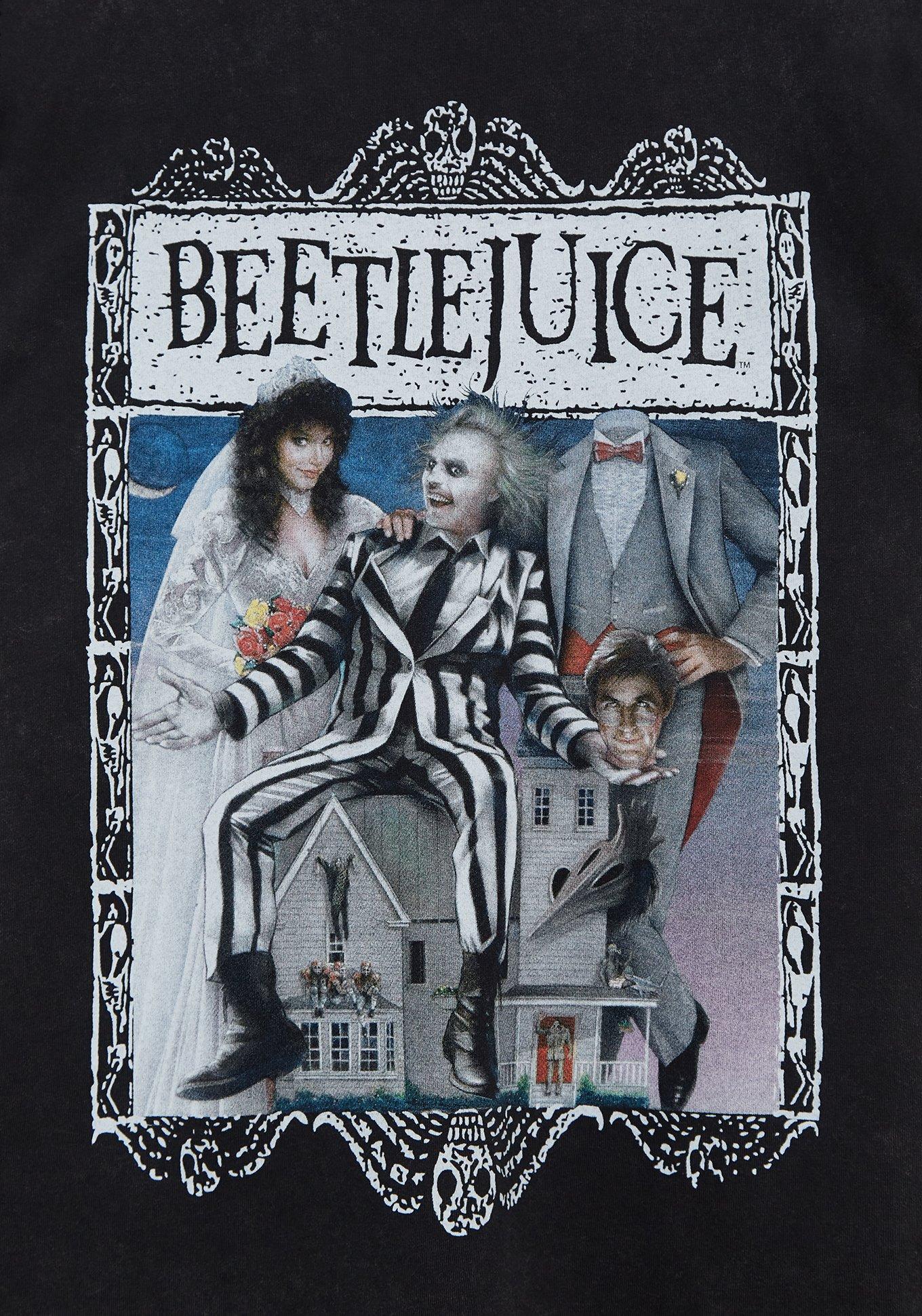 Plus Size Beetlejuice Classic Fit Crew Tee - Mineral Wash Black, DEEP BLACK, alternate