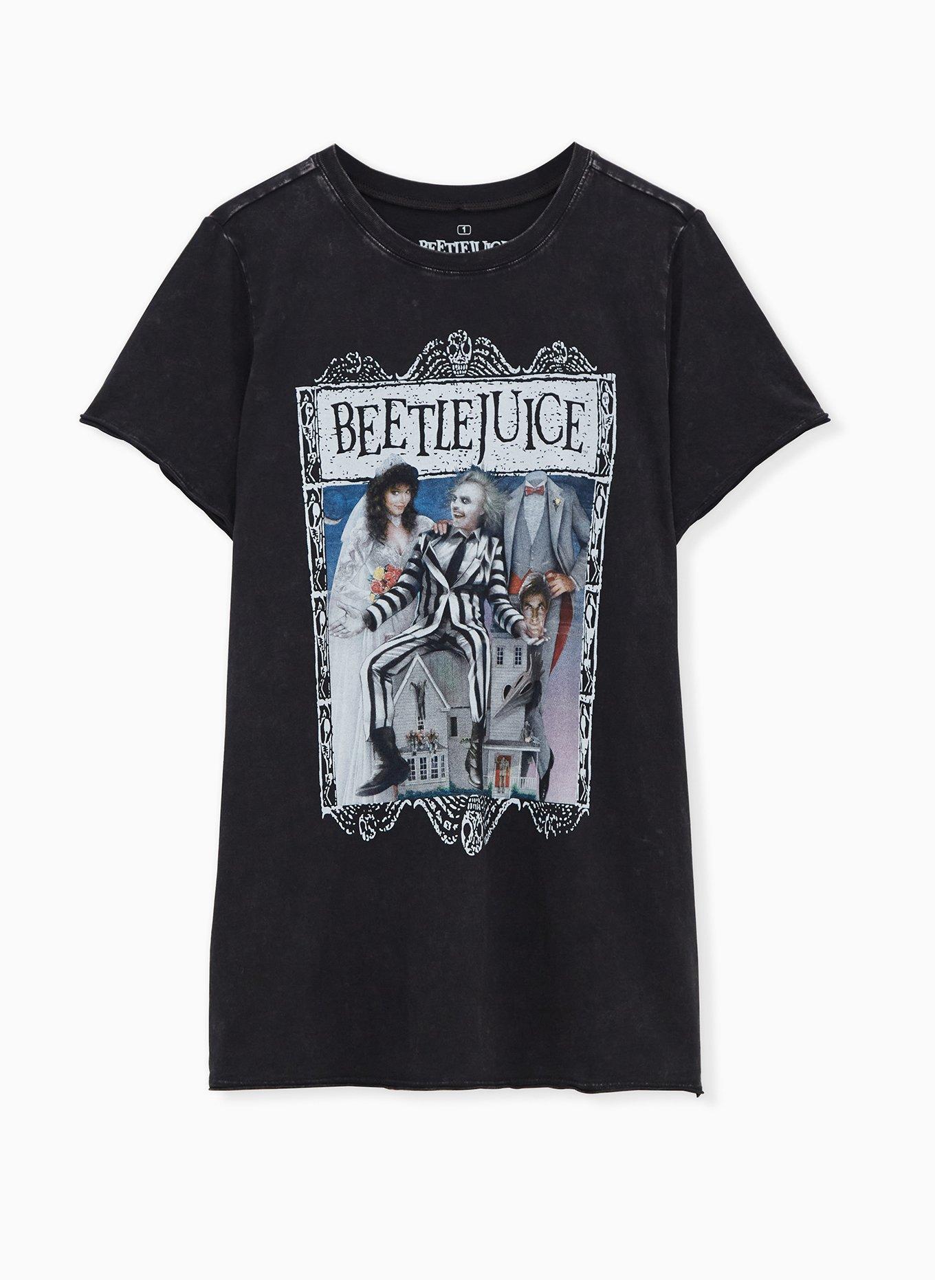 Plus Size Beetlejuice Classic Fit Crew Tee - Mineral Wash Black, DEEP BLACK, hi-res