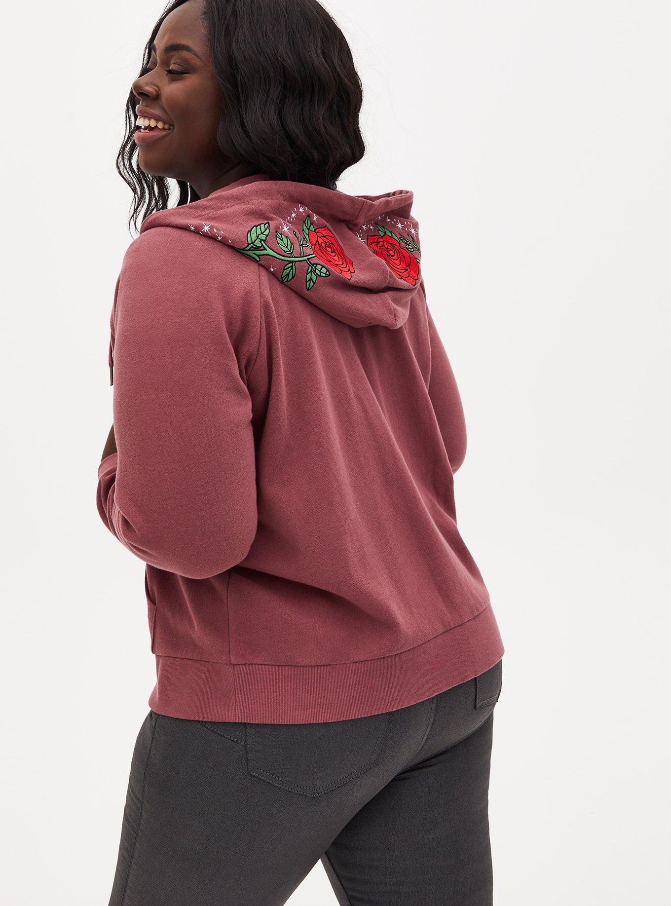 Disney Beauty and the Beast Rose Zip French Terry Hoodie, MULTI, alternate