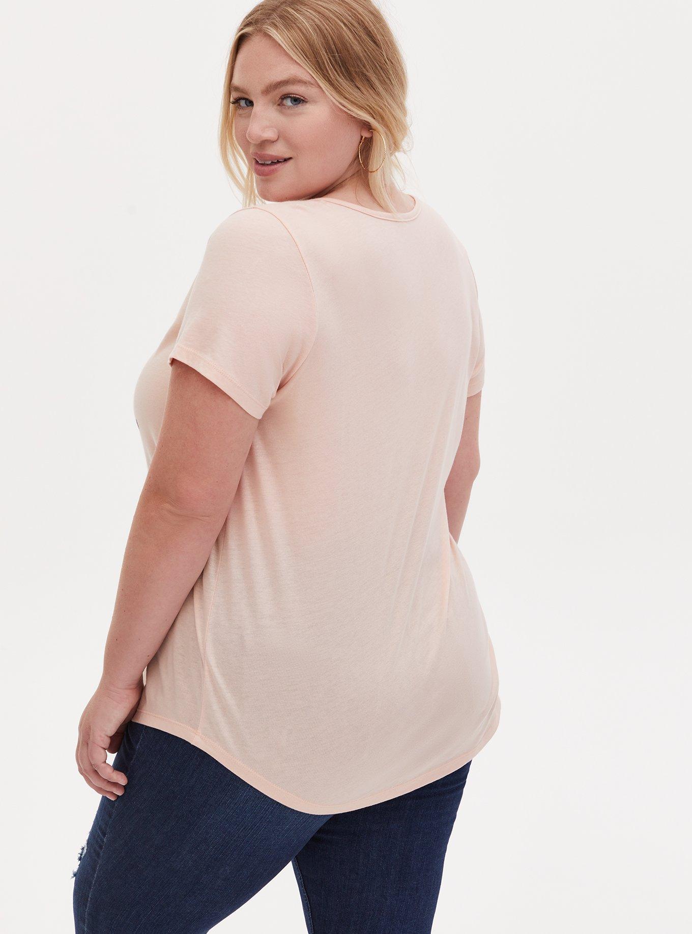 Plus Size Barbie Light Pink Strappy Jersey Top, PALE BLUSH, alternate